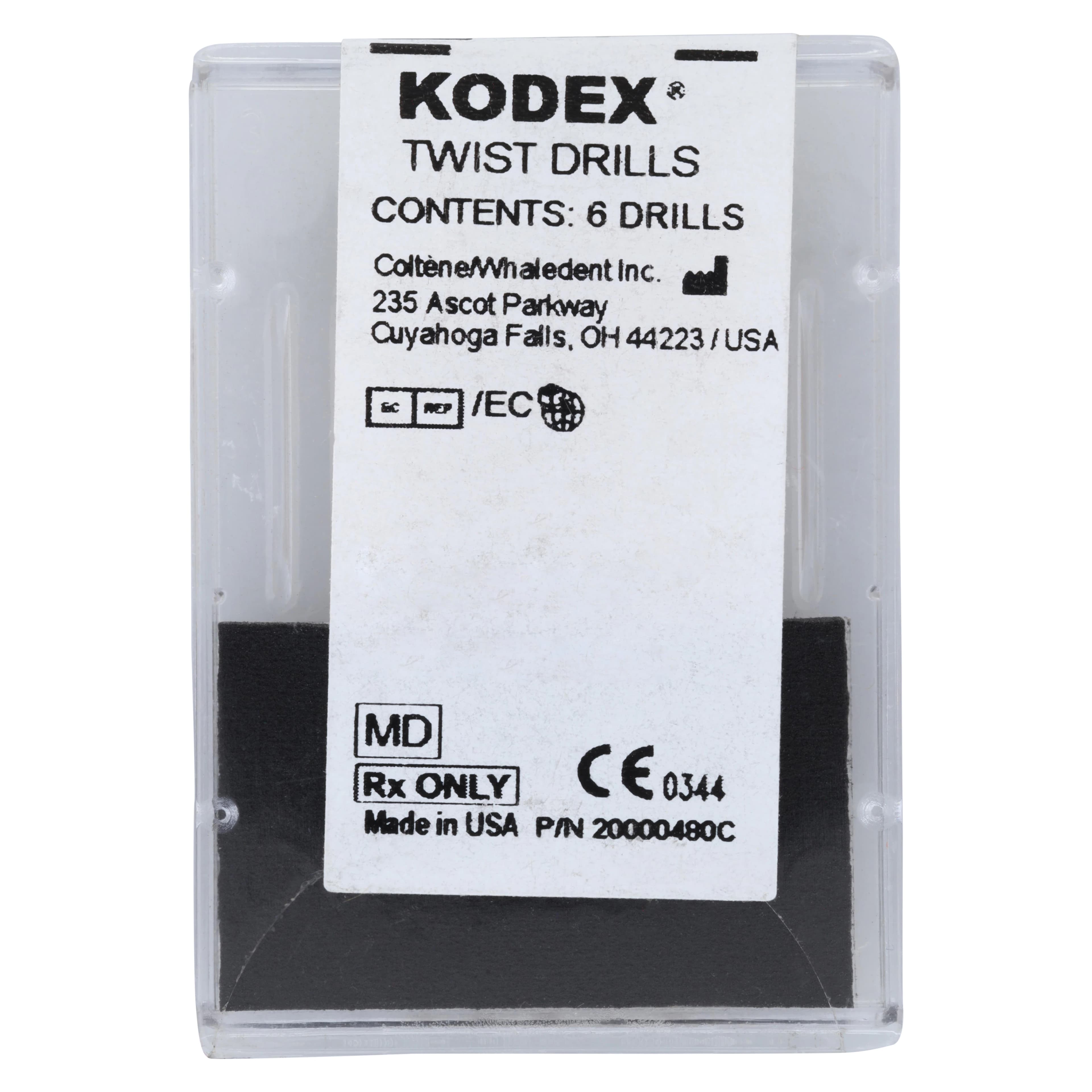 Coltene TMS Kodex Twist Drill, K97, Regular Gold, 0.027" x 0.197" (0.675 mm x 5 mm), Without Depth Limitation, 6/Pk - Thread Mate System Kodex Drills, K97, 0.027" x 0.197", Gold, 6/Pk, K97 - Image 1