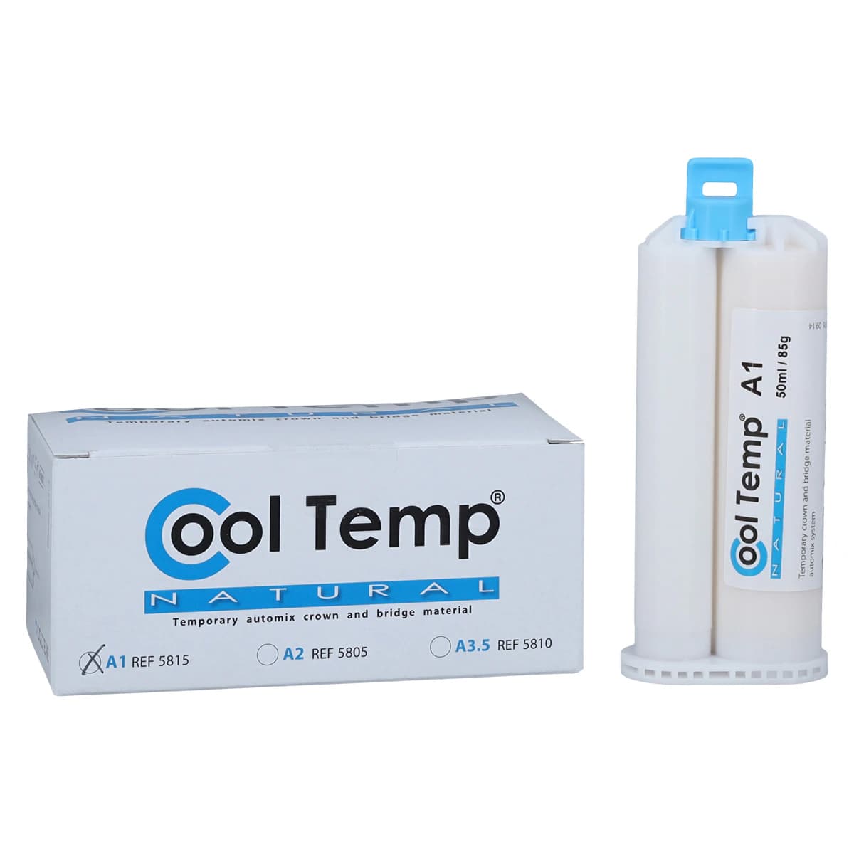Cool Temp Natural Automix Temporary Crown and Bridge Material, Cartridge Refill, Shade A1, 50 ml, 5815 - Single Pack, 50 ml, A1, 5815 - Image 1