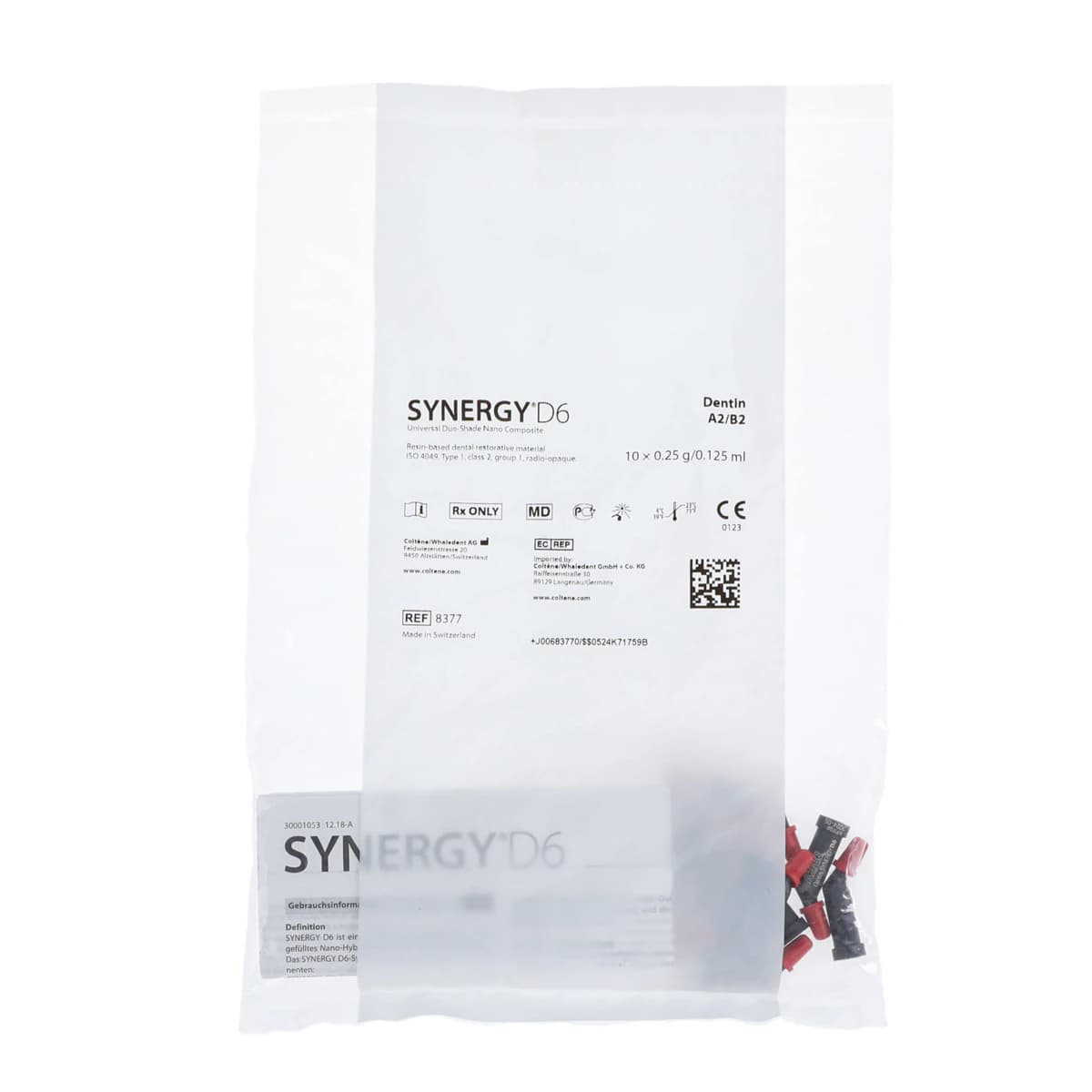 Synergy D6 Universal Composite Dentin A2/B2 Tips Refill, 0.25 g, 10/Box, 8377 - Synergy D6 Tip - Dentin A2/B2 - Image 1