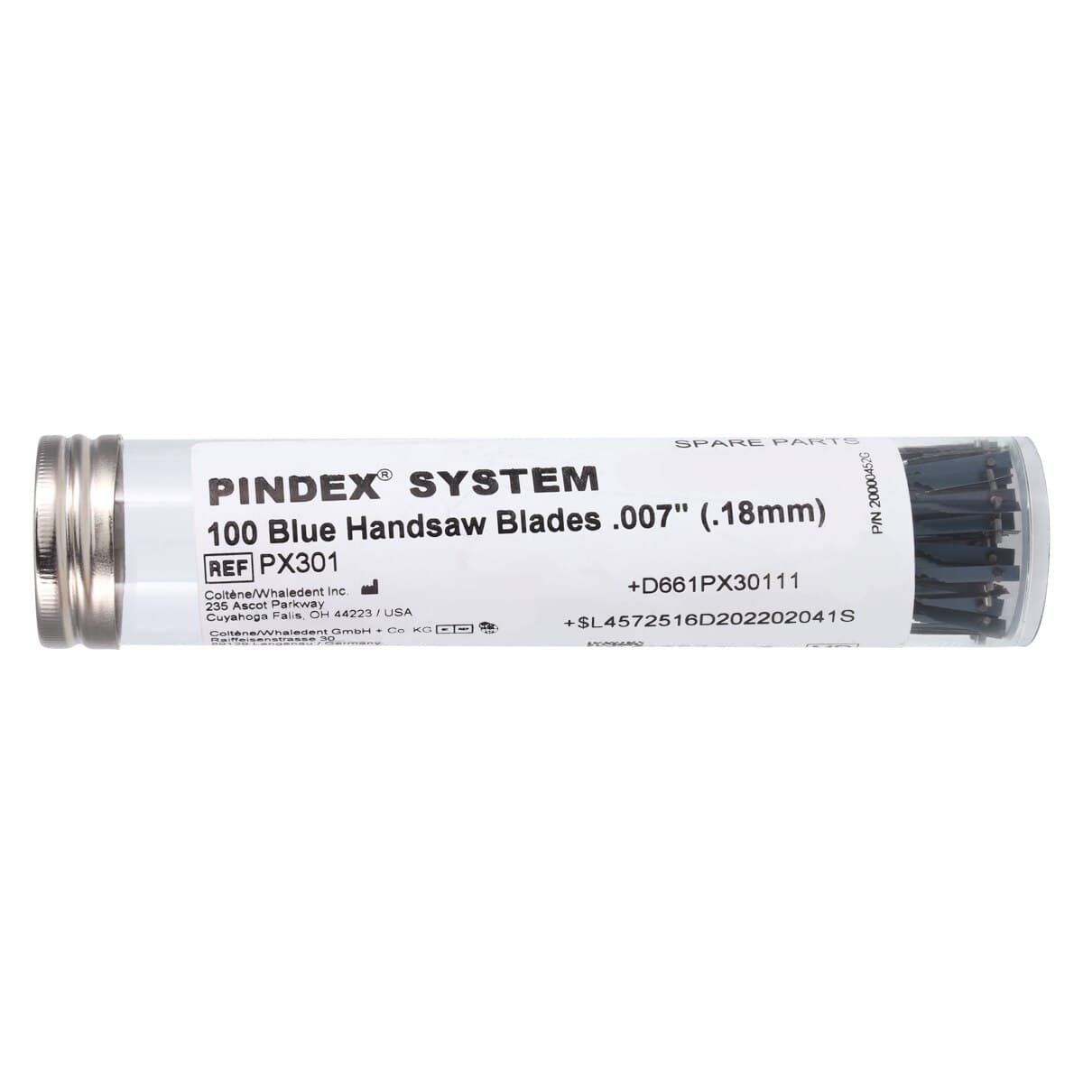 Pindex Handsaw Replacement Saw Blades, 0.18 mm (0.007"), Blue, 100/Pkg, PX-301 - Pindex Blades .007 100/Pk - Image 1