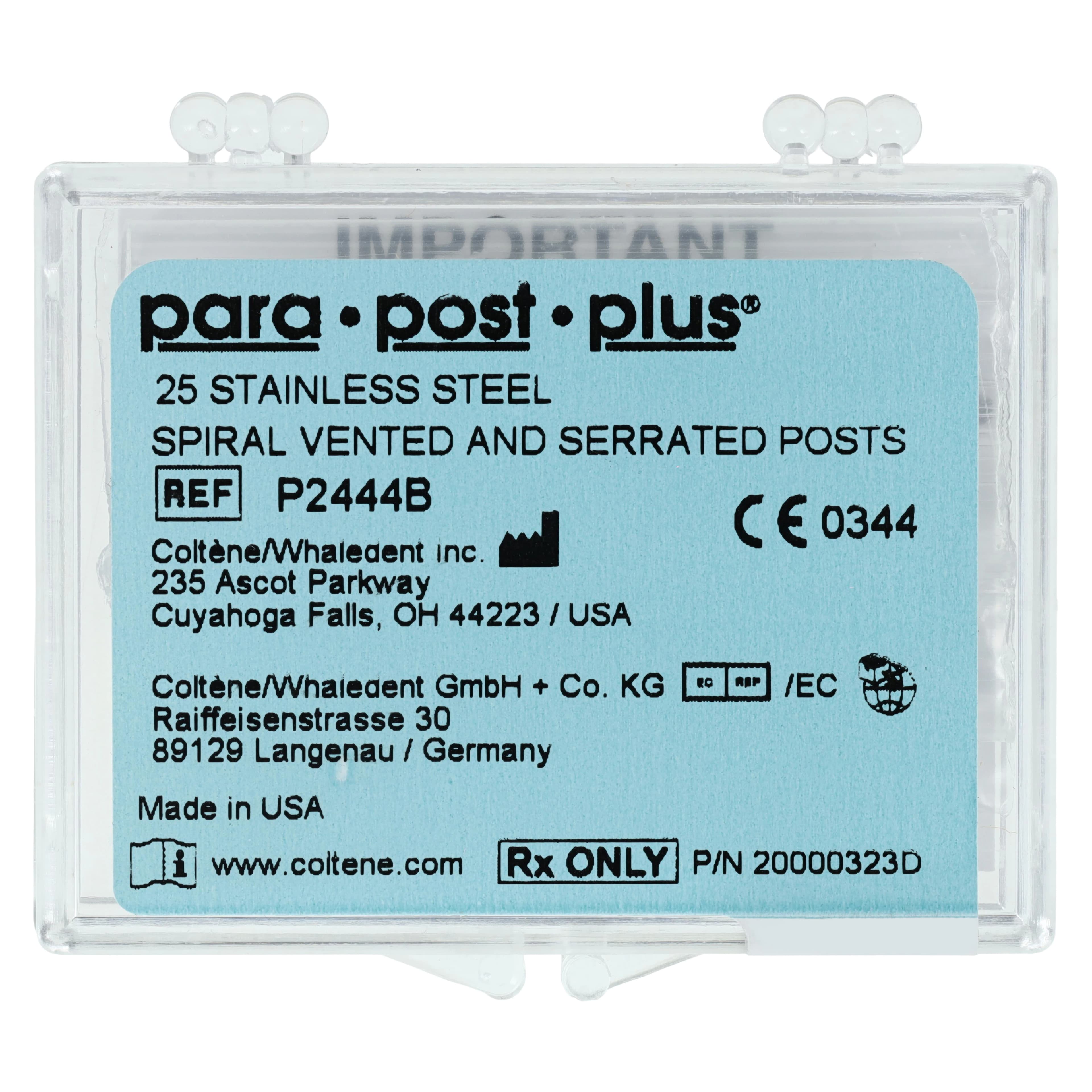 ParaPost Plus Stainless Steel Posts, Size 4 (.040"/1.0mm), Yellow, 25/Pk, P2444B - ParaPost Plus Posts, Stainless Steel, Bulk, Yellow, 25/Pk, P2444B - Image 1