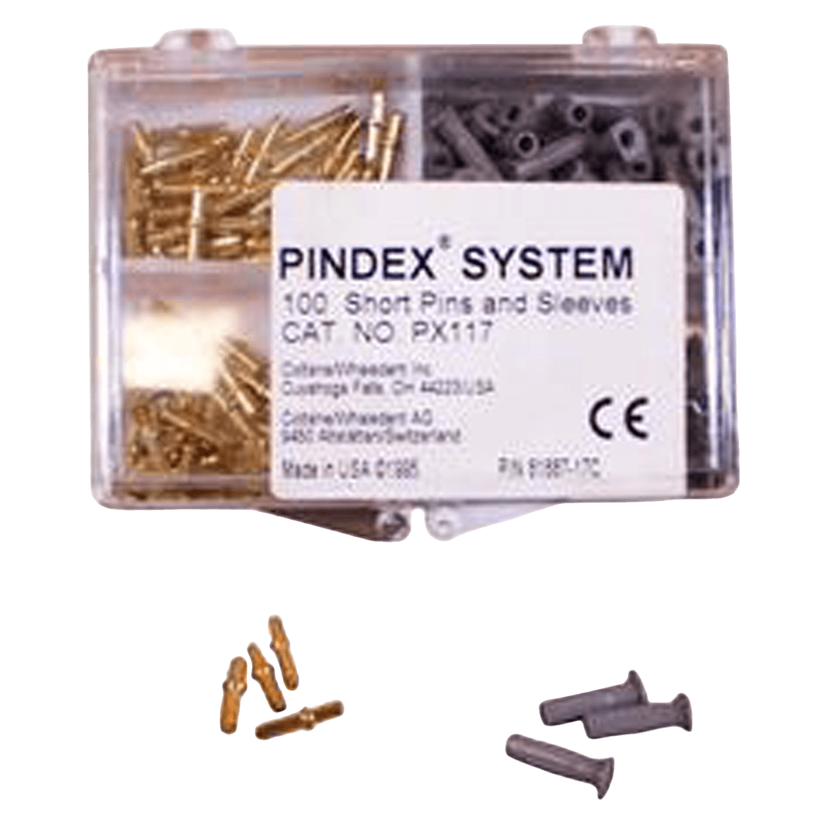 Pindex Short (10 mm) Pins and Plastic Sleeves, Refill Pack of 100 Pins and 100 Sleeves, PX-117 thumbnail 2