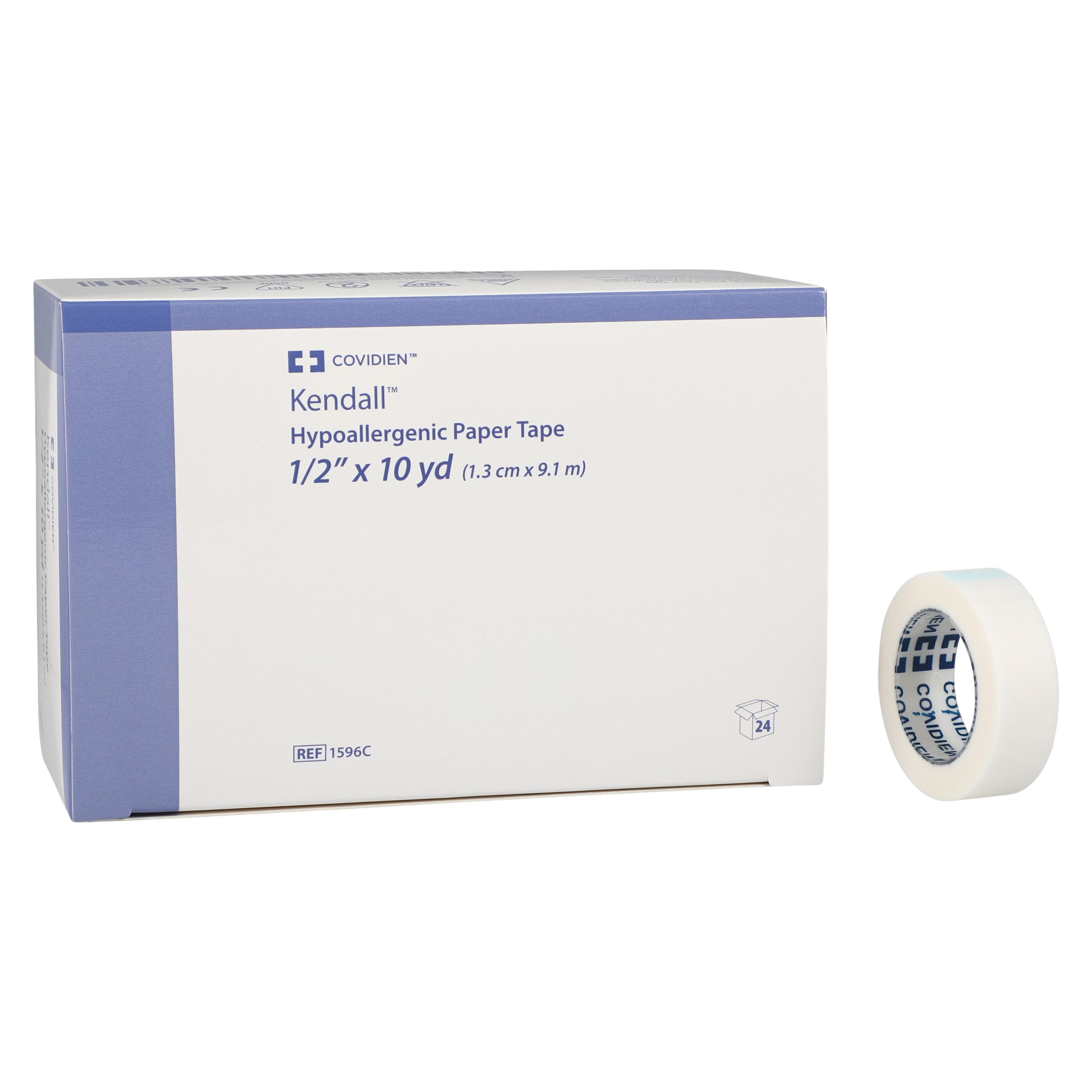 Kendall Hypoallergenic Paper Tape, 0.5" x 10 yd, White, Non-Sterile, 24/Box thumbnail 2