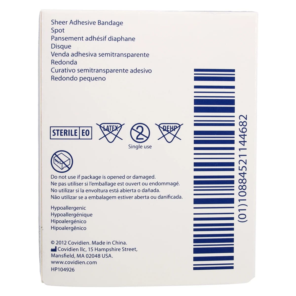 Curity Sheer Spot Adhesive Bandage, Fabric, Sterile, 7/8" Diameter, 100/Box thumbnail 5