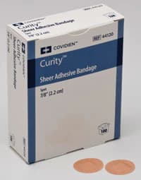Curity Sheer Spot Adhesive Bandage, Fabric, Sterile, 7/8" Diameter, 100/Box thumbnail 2