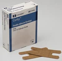 Curity Adhesive Bandage Fabric Knuckle, 1.5" x 3", Tan, Sterile, 30/Box - Bandage Curity Fabric Knuckle - Image 1