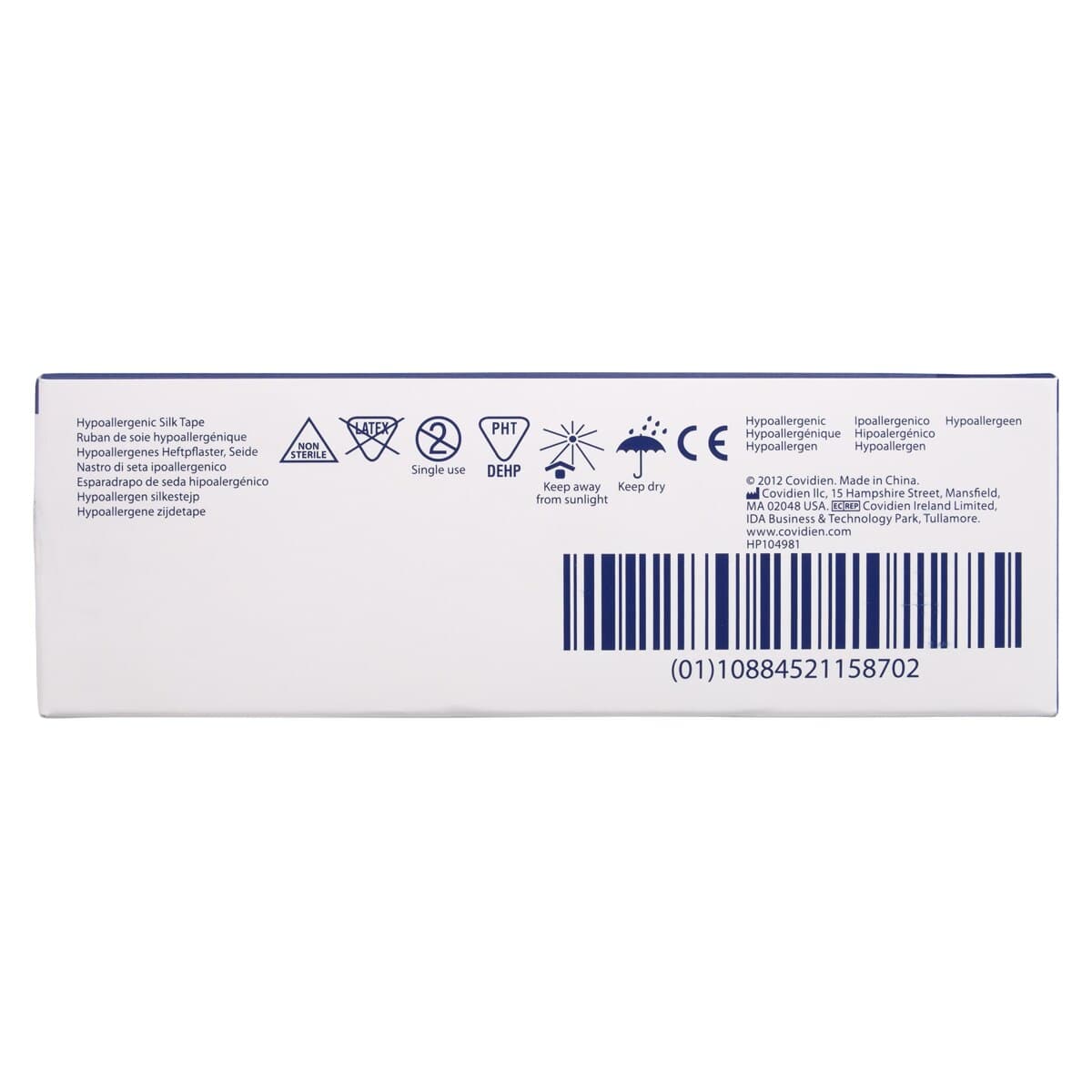 Kendall Hypoallergenic Silk Tape, 1" x 10 yds, White, Non-Sterile, 12/Box thumbnail 4