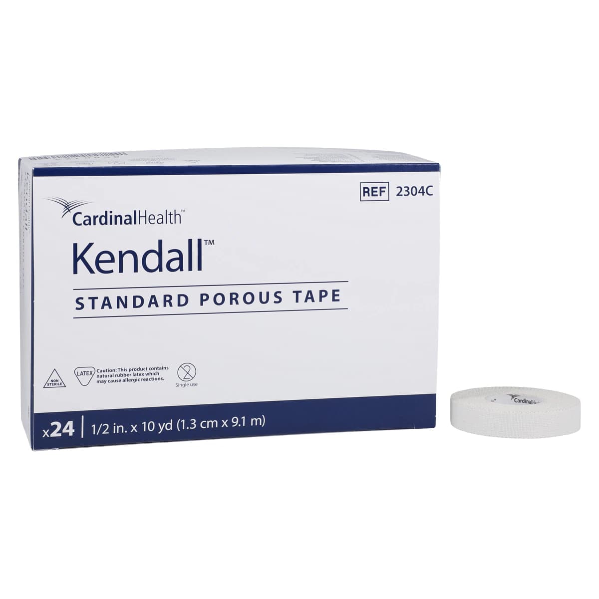 Kendall Standard Porous Cloth Tape, White, 0.5" x 10 yd, Non-Sterile, 24/Box - Tape Kendall Std Porous White - Image 1