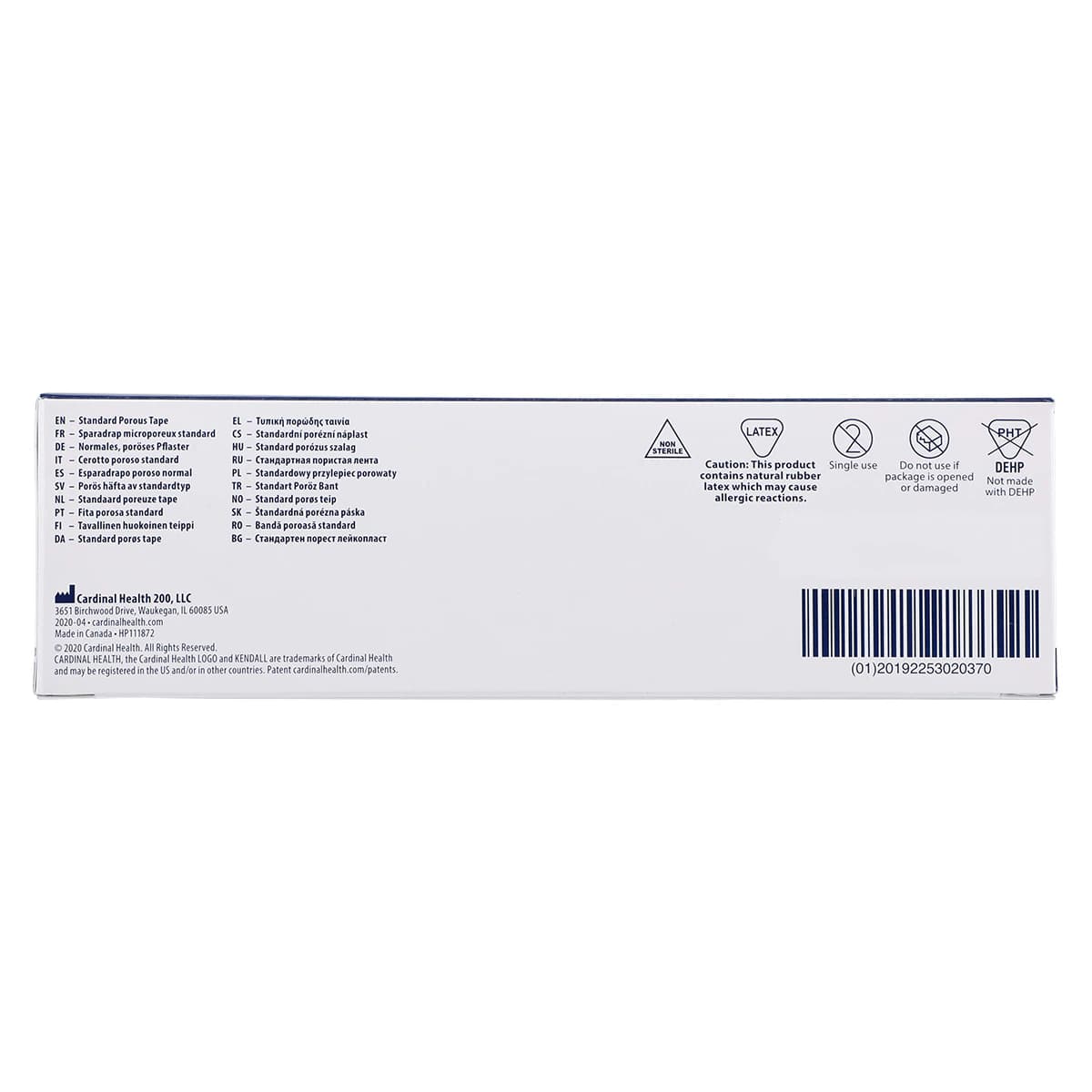 Kendall Standard Porous Cloth Tape, White, 0.5" x 10 yd, Non-Sterile, 24/Box thumbnail 3