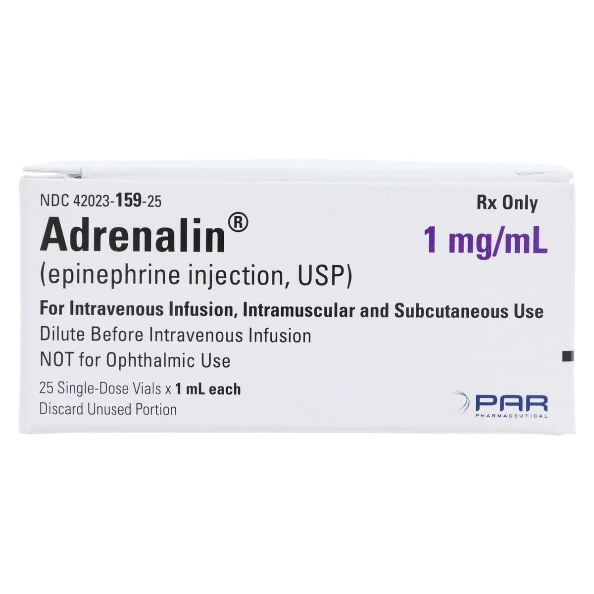 Adrenalin Injection 1mg/mL (1:1000), Single Dose Vial, 1mL, 25/Package thumbnail 6