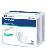 Sure Care Incontinence Guard for Men, Extra Heavy Absorbency, 13" Length, White, Adhesive Backing, 84/Case - Guard Men Xtra Hvy Absrbncy - Image 1