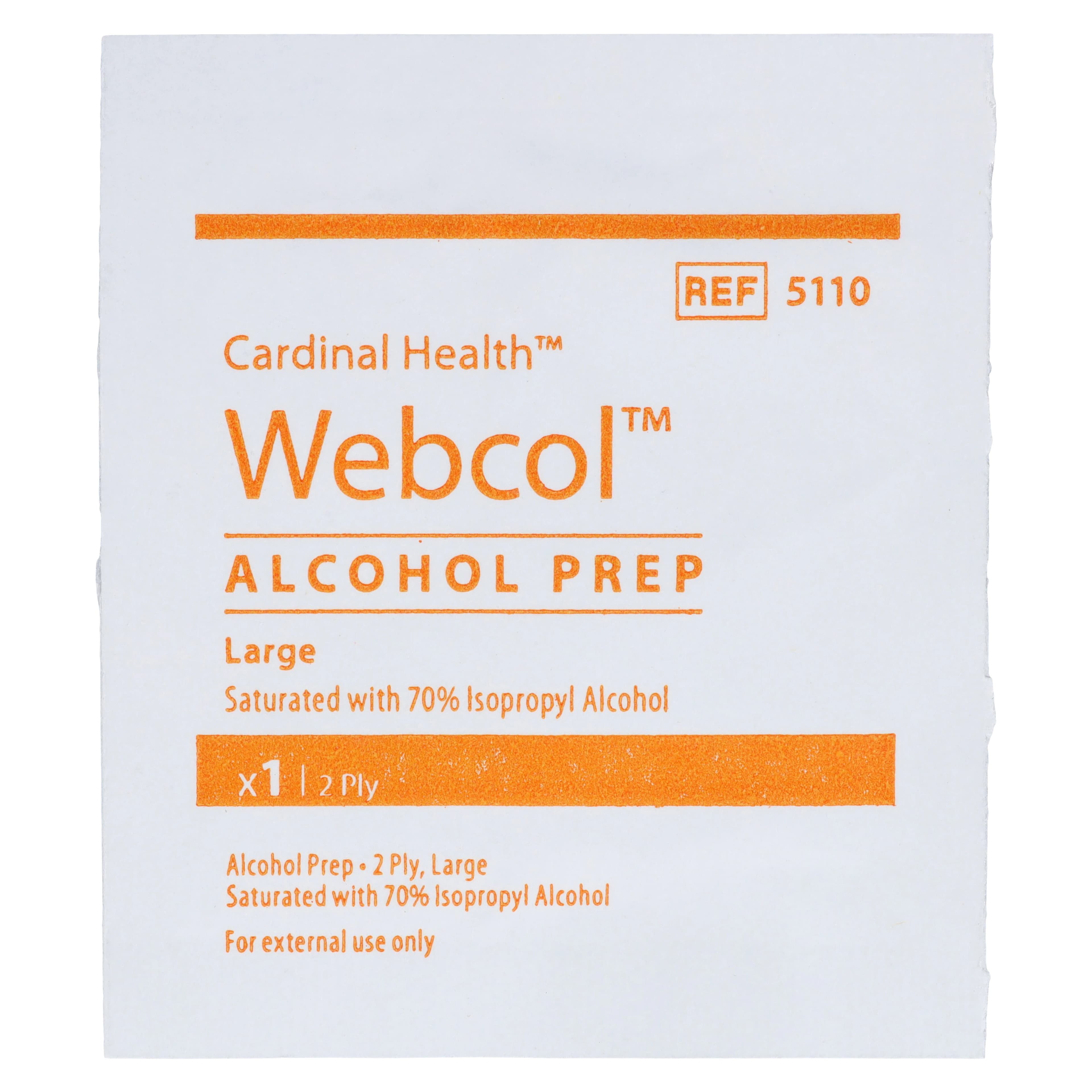 Webcol Alcohol Prep Pads, 2-Ply, Large, 200/Box, 70% Isopropyl Alcohol thumbnail 3