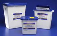 Monoject Pharmaceutical Waste Container, 8 Gallon, Blue/White, 11 x 15.5 x 17.75", Gasket Hinged Lid, Polypropylene, Absorbent Pad, Nestable, Non-Sterile, Reusable, PGII - Sharps Cont Pharma Hinged - Image 1