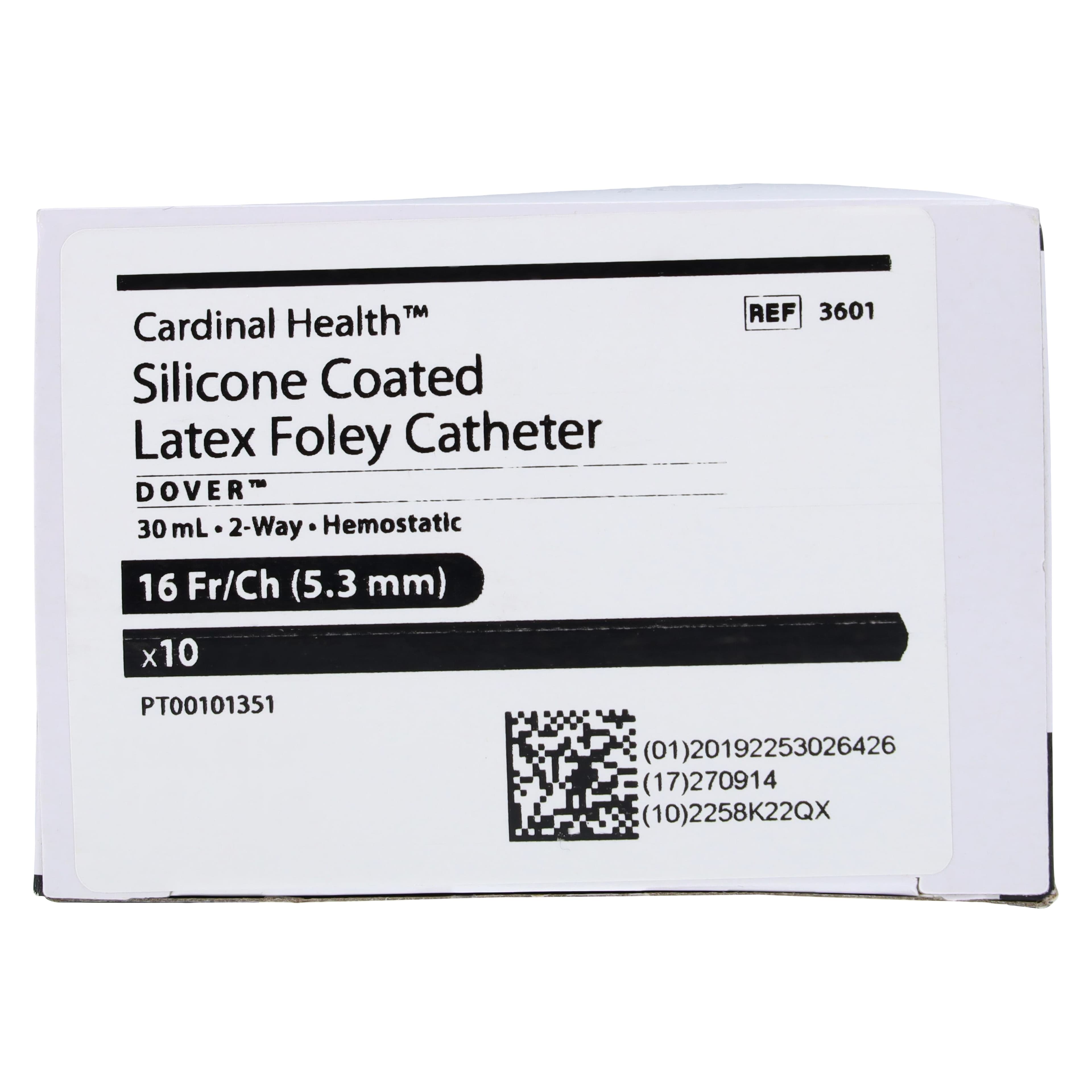 Dover 2-Way Foley Catheter, Straight Tip, Silicone Coated, 16 Fr, 30 cc, 3601 thumbnail 4