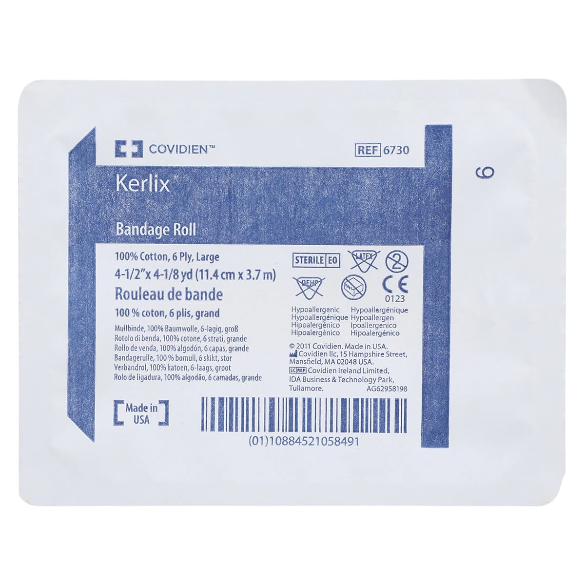 Cardinal Kerlix Gauze Bandage, 6-Ply, Sterile, Cotton, 4.5" x 4.1 yd, 1 Roll/Package - Bandage Fluff Kerlix 6Ply ST - Image 1