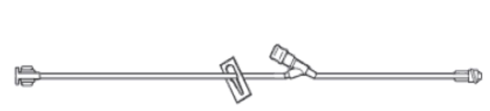 All-Med IV Extension Set, 7" with Y-Injection Site, 0.2 mL Priming Volume, Male/Female Luer Lock, Slide Clamp, Non-DEHP/Non-PVC, Sterile, 50/Box - Ext Set 7" .20ml Y-site - Image 1