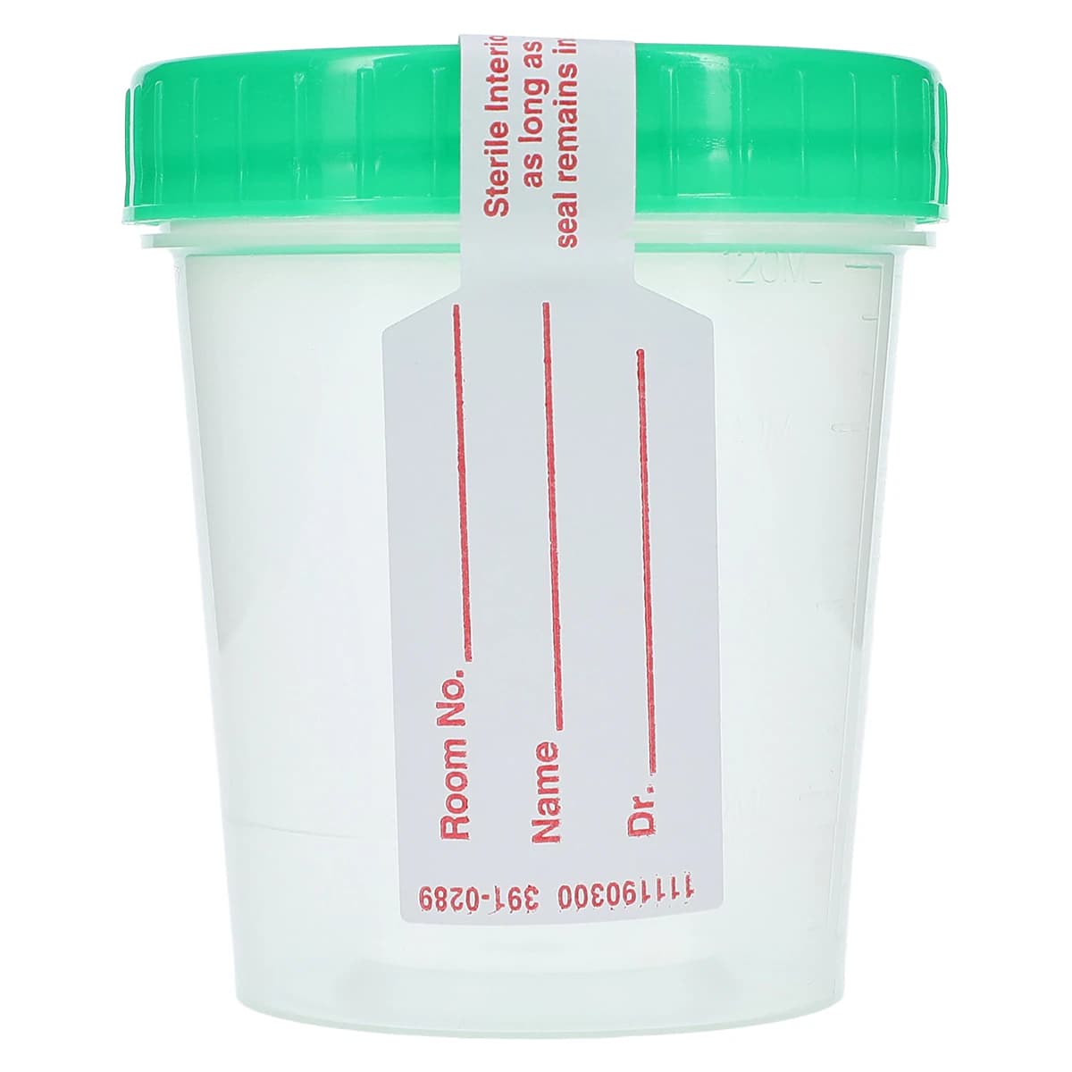 Cardinal Specimen Container, Sterile, 4 oz, Plastic, Graduated Screw Cap, Translucent, Leakproof, Positive Seal Indicator, 100/Case - Specimen Container Sterile - Image 1