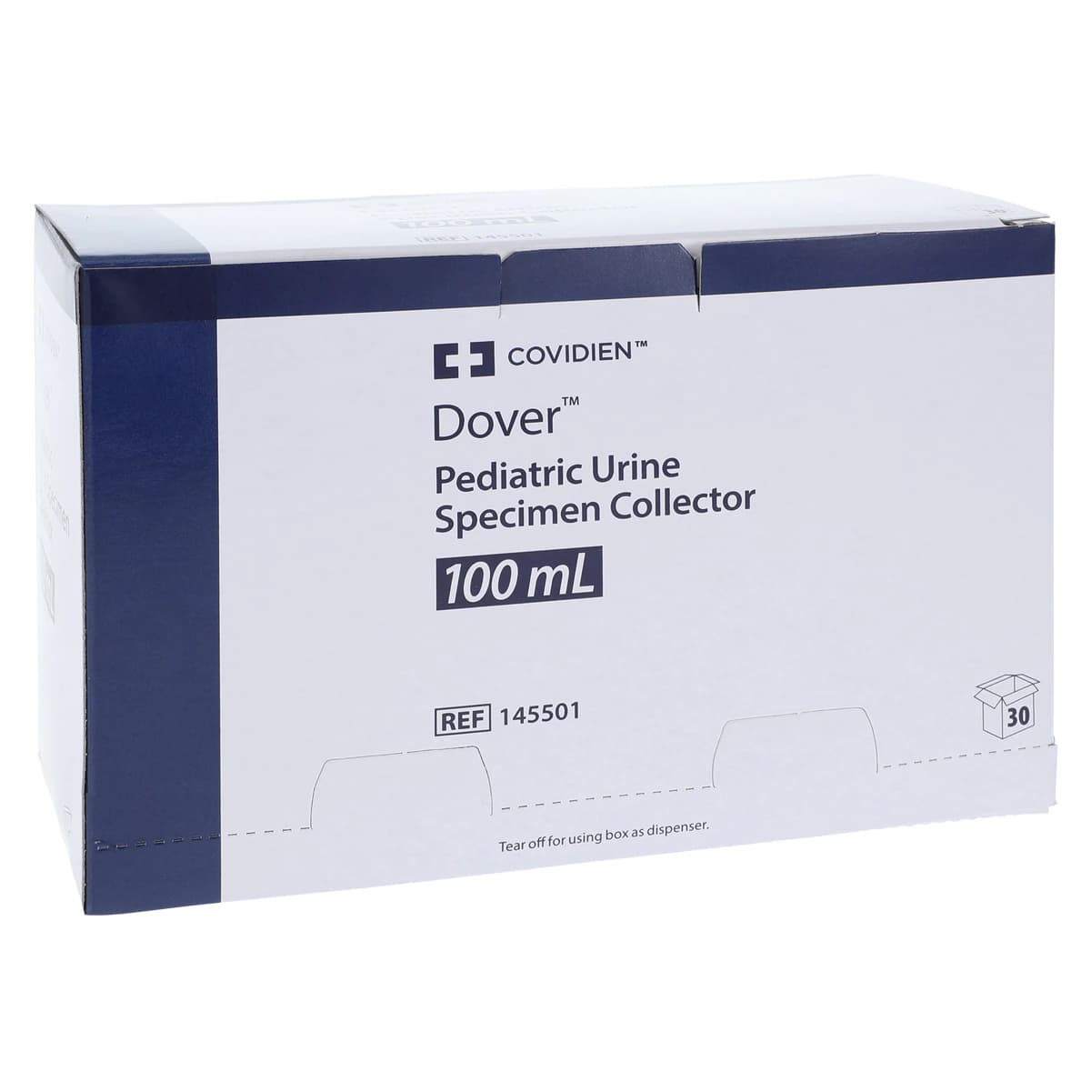 Dover Urine Specimen Collector, 100 mL, Sterile, Clear, Pediatric, 30/Box - Container Specimen 100ml Bag - Image 1