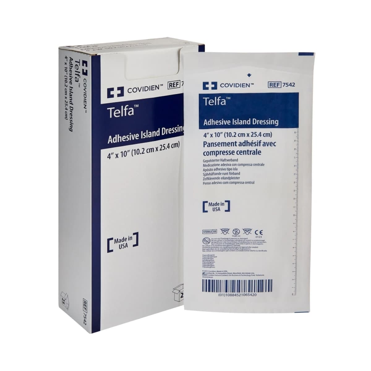 Telfa Island Dressing Sterile, Cotton/Polyester, 4x10", Non-Adherent, Latex-Free - Telfa Island Dressing Sterile - Image 1