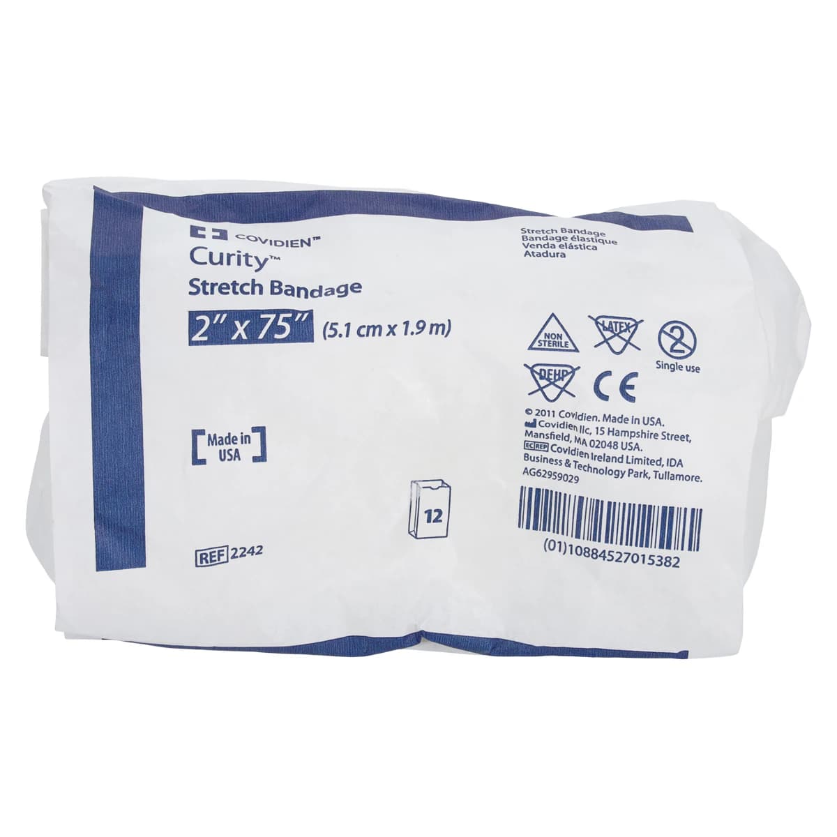 Curity Conforming Bandage, Cotton/Polyester, 2"x75", 1-Ply, Non-Sterile, 12/Bag - Bandage Confrm Strch 1Ply NS - Image 1