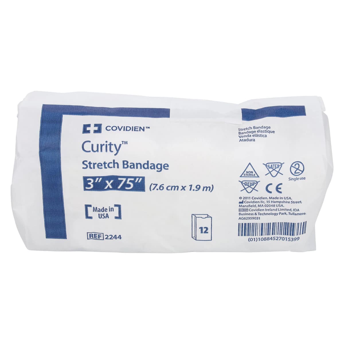 Curity Conforming Bandage, Cotton/Polyester, 3" x 75", 1 Ply, Non-Sterile, 12/Ctn - Bandage Confrm Strch 1Ply NS - Image 1