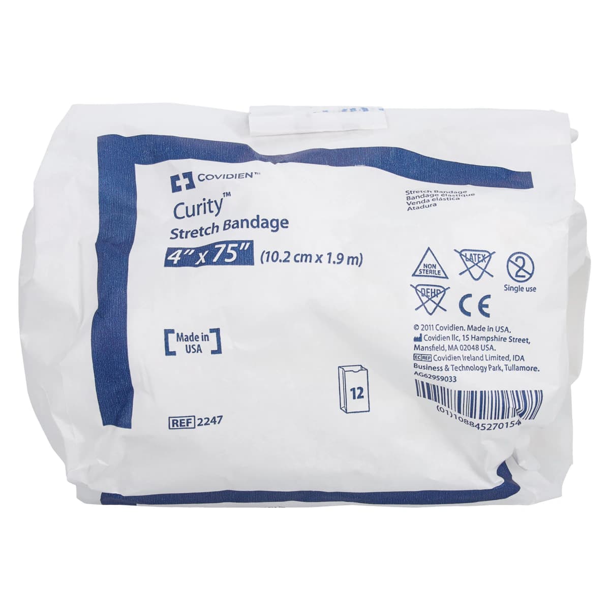Curity Conforming Bandage, Cotton/Polyester, 4"x75", 1-Ply, Non-Sterile, 12/Bag - Bandage Confrm Strch 1Ply NS - Image 1