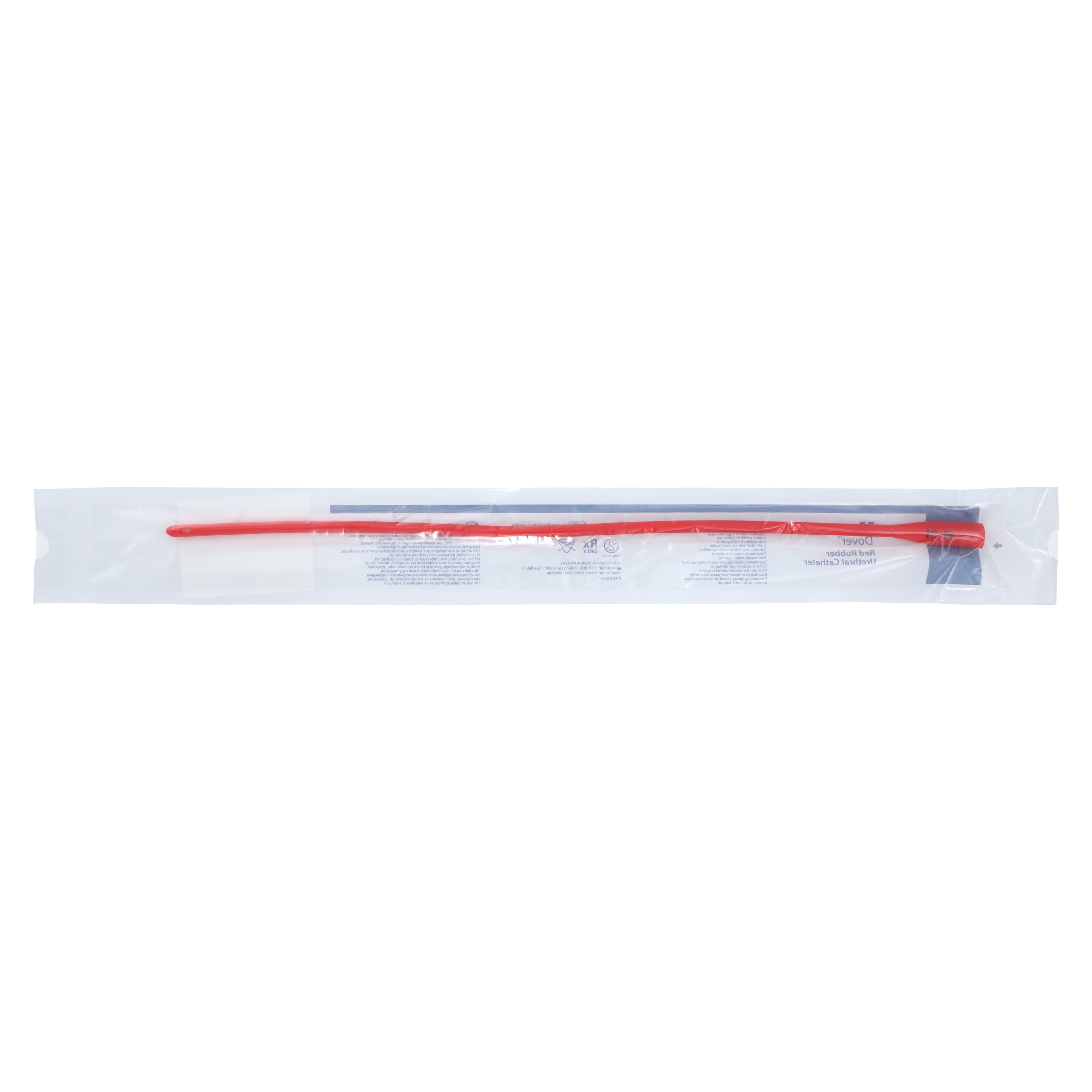 Dover Robinson Intermittent Catheter, Rounded Tip, Rubber, 18Fr, Cardinal Health thumbnail 2