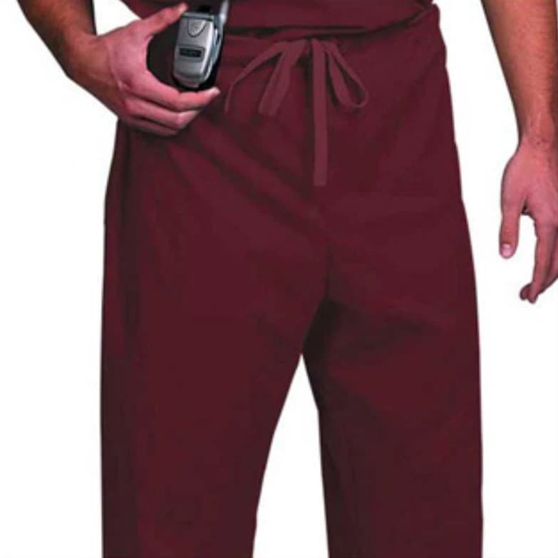 Fashion Poplin® Burgundy Fashion Scrub Pants, Unisex XX-Large, Drawstring, Right Hip Pocket, 1 Each, 78841 - Fashion Poplin® Burgundy Fashion Scrub Pants Unisex XX-Large Latex-Free Non-Fluid Resistant - Image 1