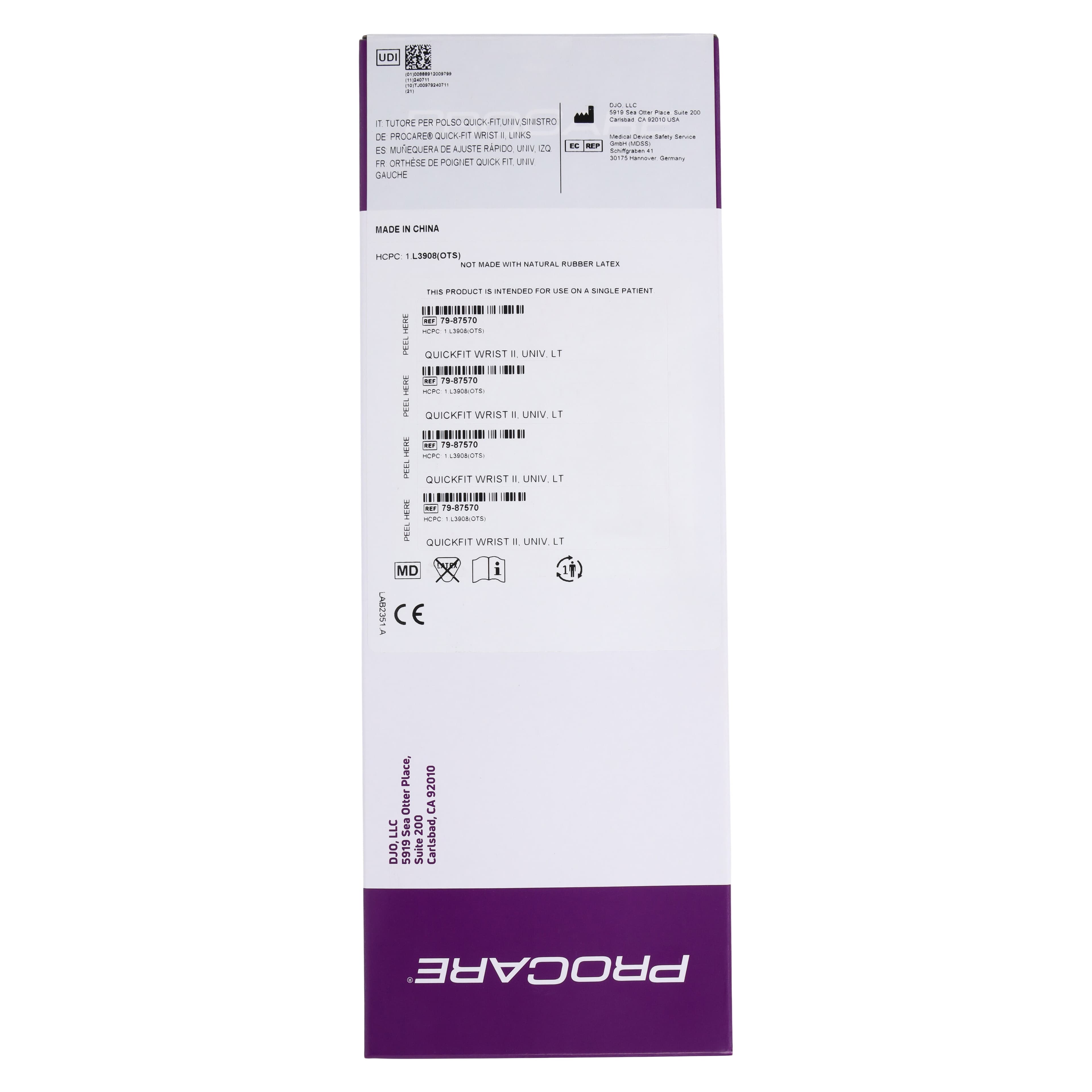 DJO Quick-Fit II Universal Wrist Brace, Adult, Nylon Foam, Fits Up to 10" thumbnail 7