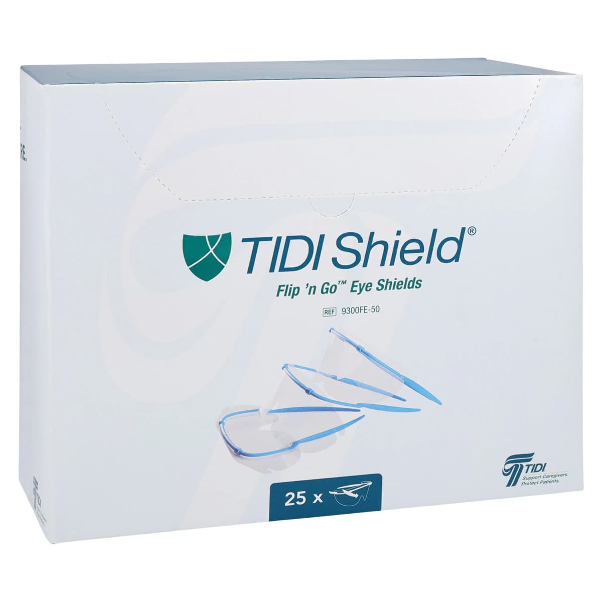 TidiShield Flip 'N Go (FlipEase) Disposable Eye Shields, Assorted Colors, Latex-Free, 25/Box, 9300FE-50 - Eye Shields Dispenser Pack of 25 - Image 1