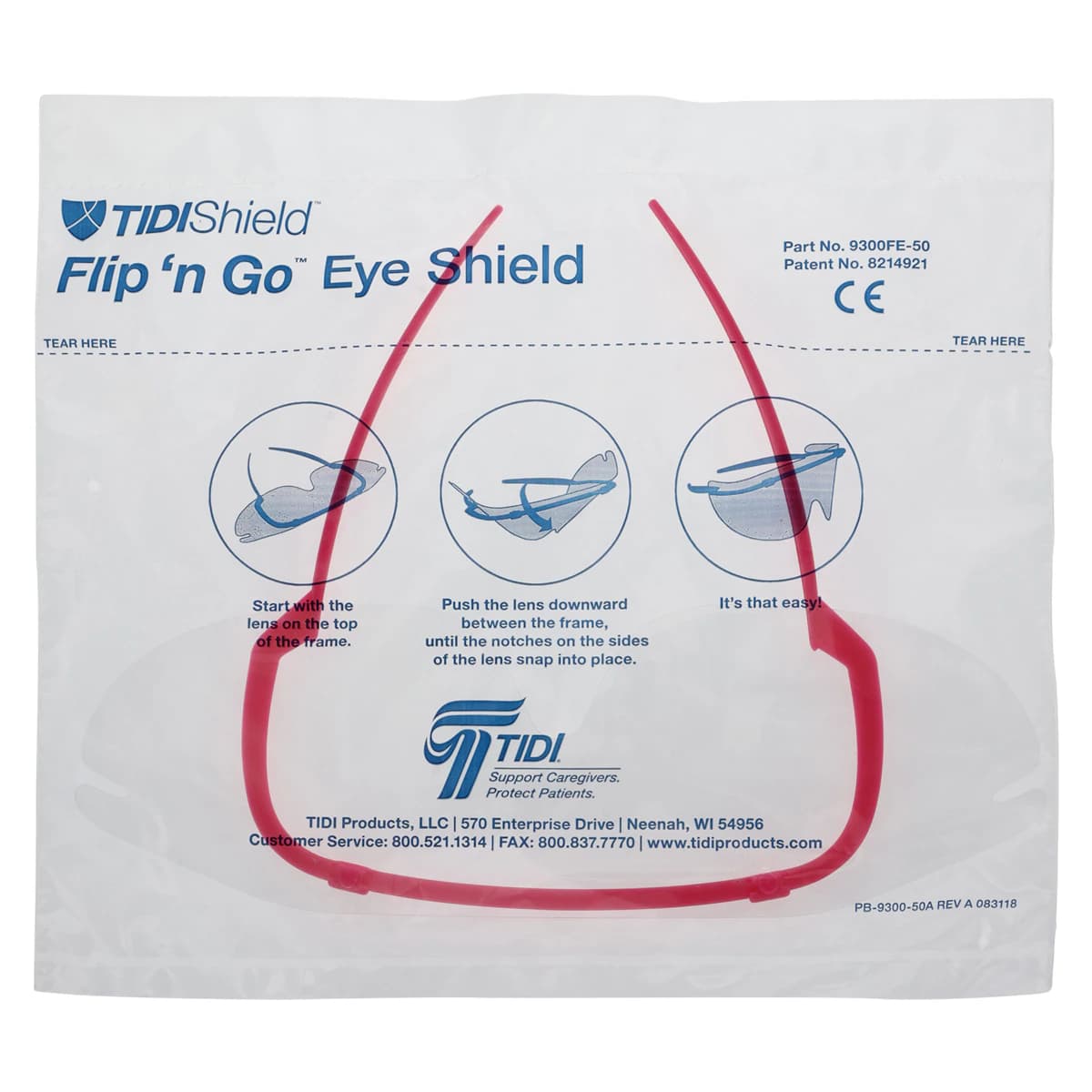 TidiShield Flip 'N Go (FlipEase) Disposable Eye Shields, Assorted Colors, Latex-Free, 25/Box, 9300FE-50 thumbnail 2