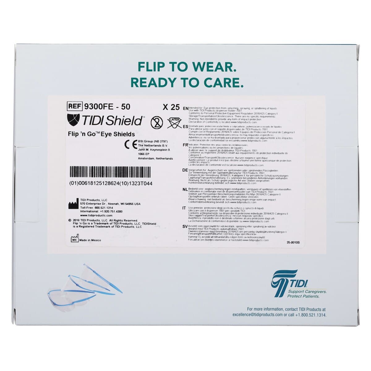 TidiShield Flip 'N Go (FlipEase) Disposable Eye Shields, Assorted Colors, Latex-Free, 25/Box, 9300FE-50 thumbnail 3