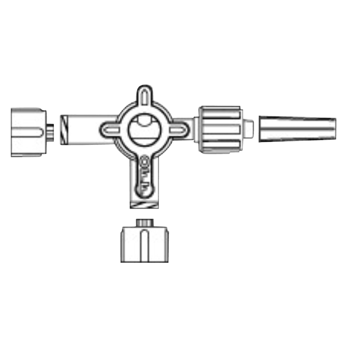 ICU Medical Ultra 3-Way Stopcock, Swivel Male Luer Lock, Small Bore, Sterile, Disposable, Each thumbnail 2