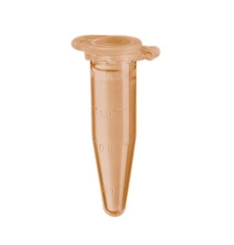 Flex-Tubes Microcentrifuge Tube, Polypropylene, 1.5mL, Graduated, Amber, Snap Cap, Conical Bottom, Autoclavable, Disposable, 500/Pk - Tube Microcentrifuge Flex PP - Image 1