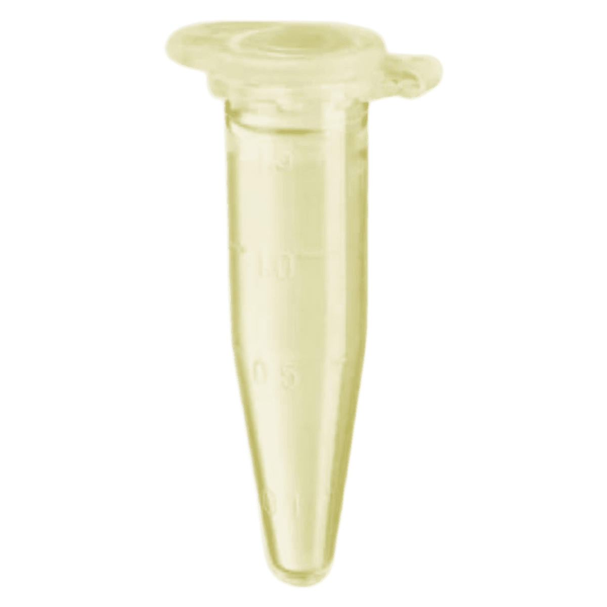 Flex-Tubes Microcentrifuge Tube, Polypropylene, 1.5mL, Graduated, Yellow, Snap Cap, Conical Bottom, Autoclavable, Disposable, 500/Pk - Tube Microcentrifuge Flex PP - Image 1