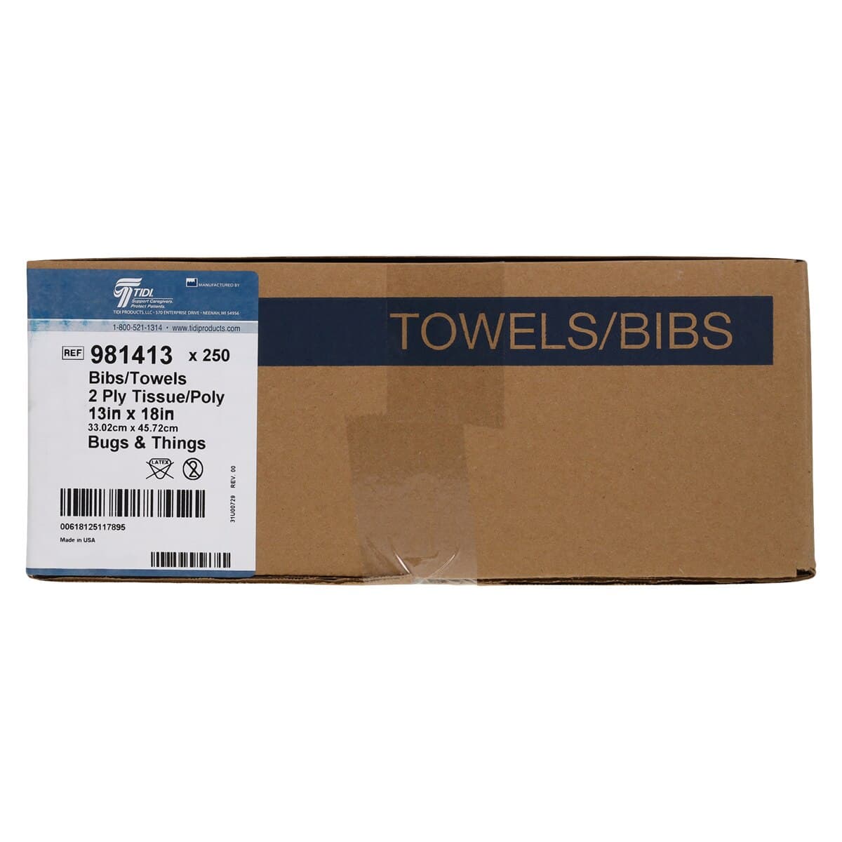 Tidi Choice Bugs-N-Things Waffle-Embossed Patient Bib, 2-Ply Paper/Poly, 13" x 18", 250/Box thumbnail 4