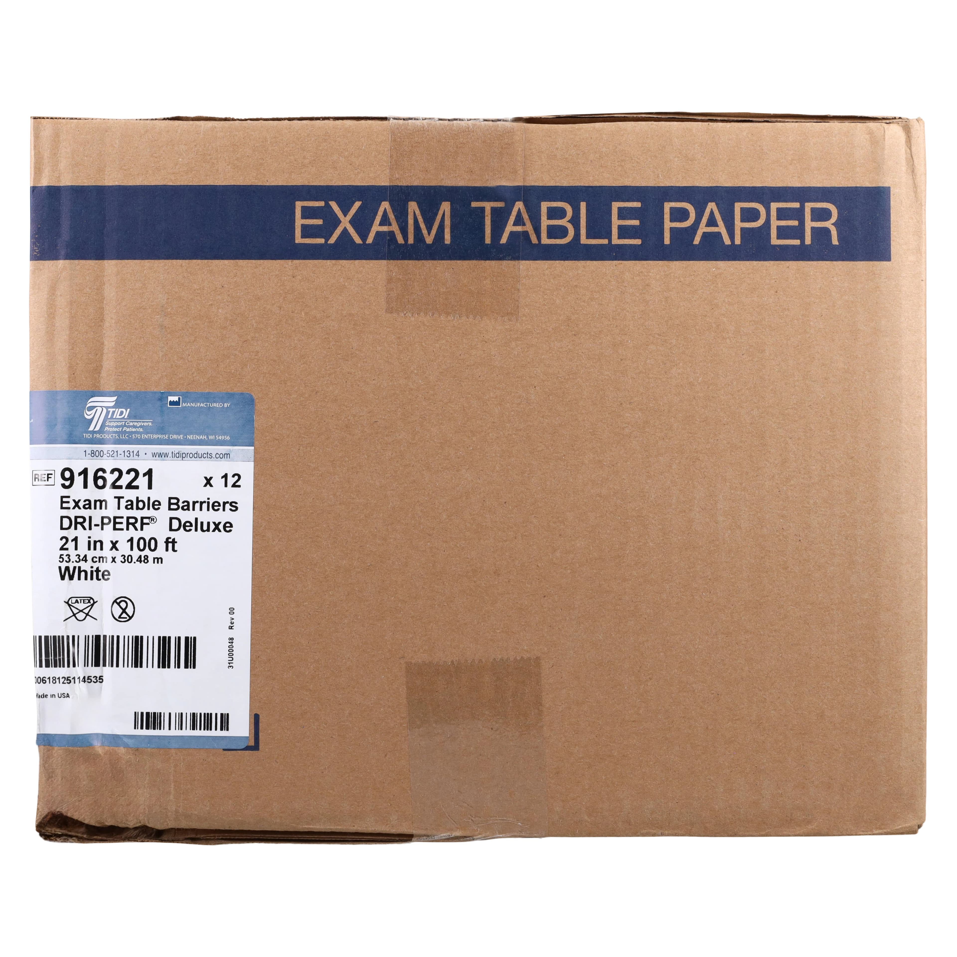 TIDI Fabricel Perforated Exam Table Paper, White, 21" x 100 ft, 12 Rolls/Case, 916221 thumbnail 2