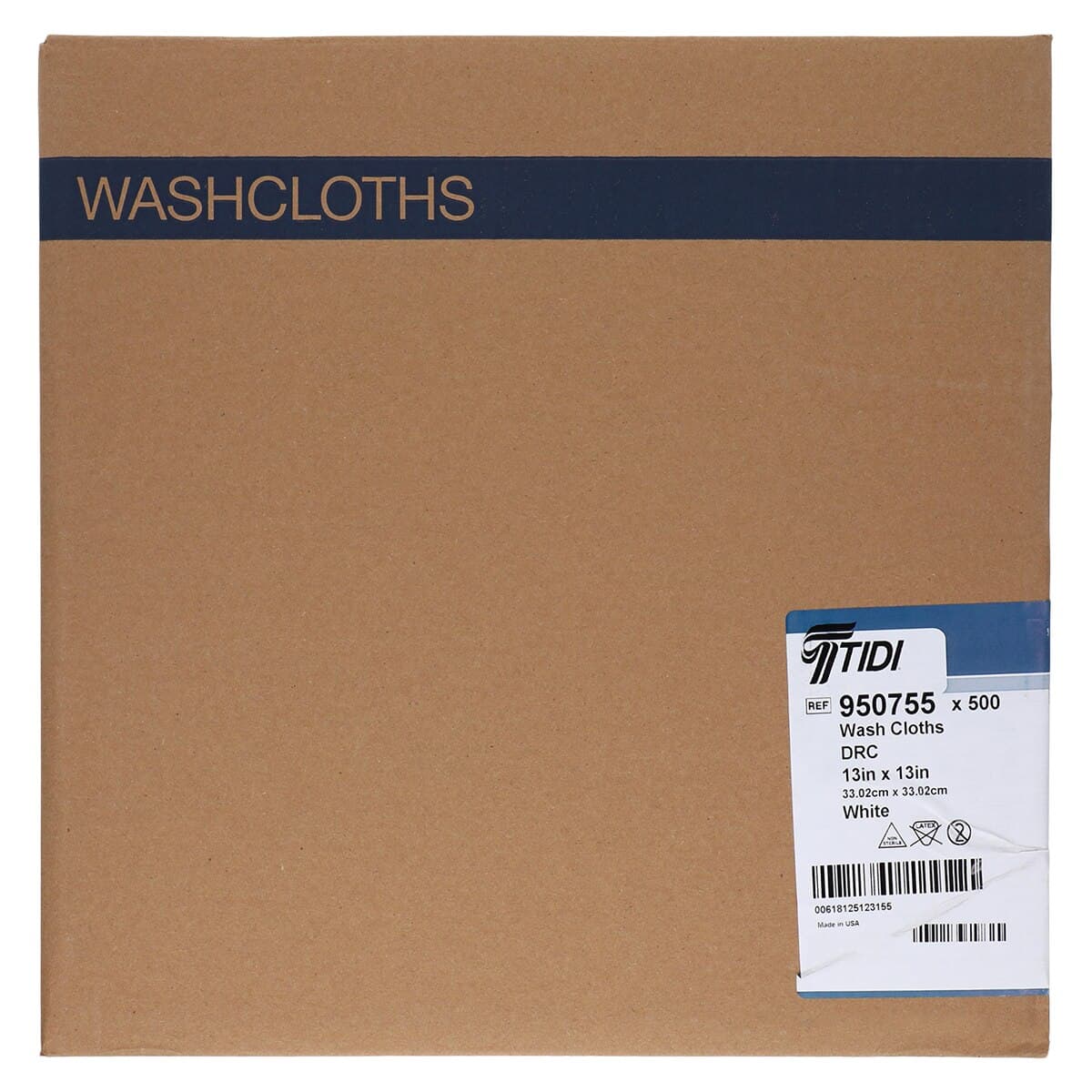 Tidi Products Choice Superior Dry Washcloth, Disposable Double Re-Crepe, 13" x 13", White, 500/Case thumbnail 3