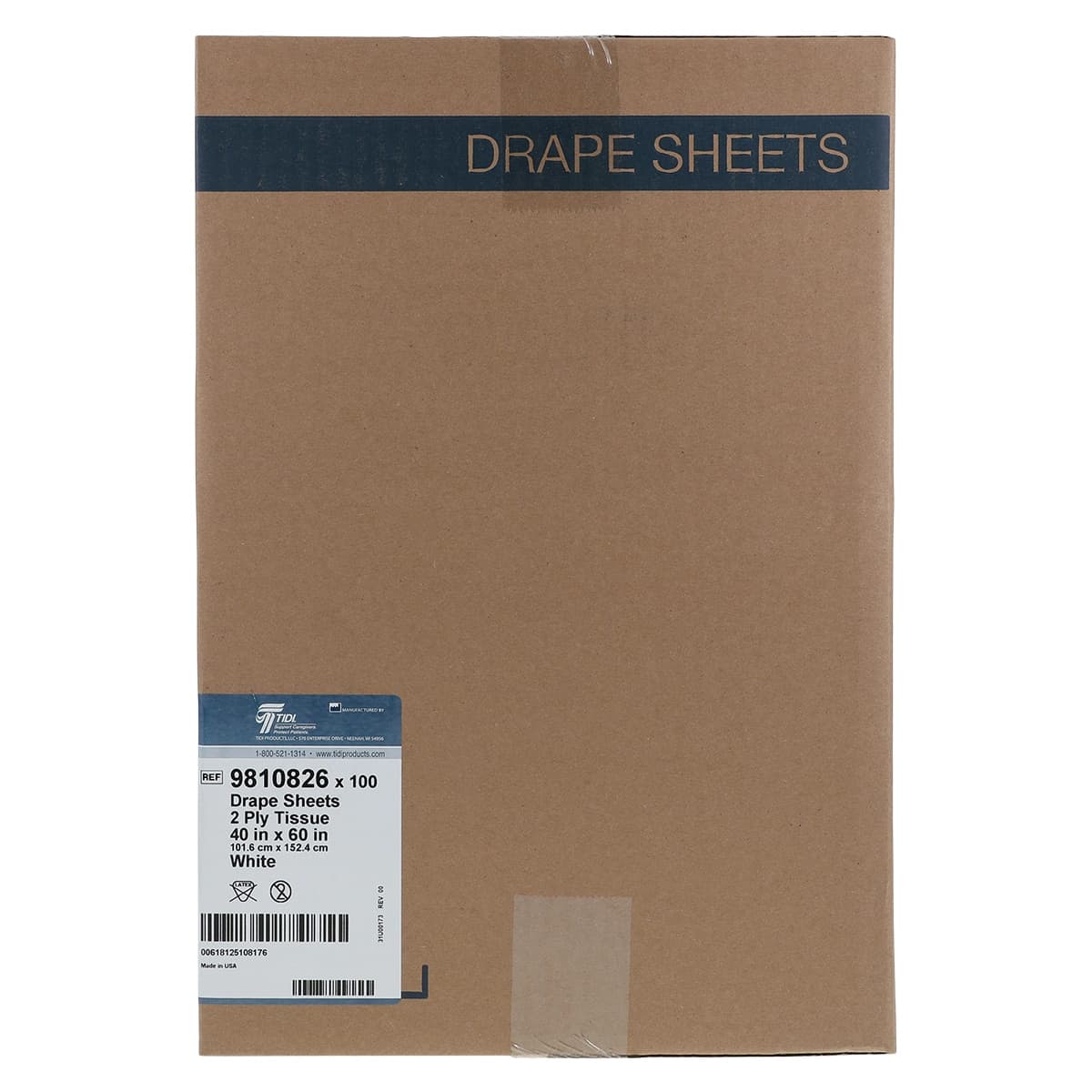 Tidi Products Patient Drape Sheets, 2-Ply Tissue, White, 40" x 60", 100/Case thumbnail 3