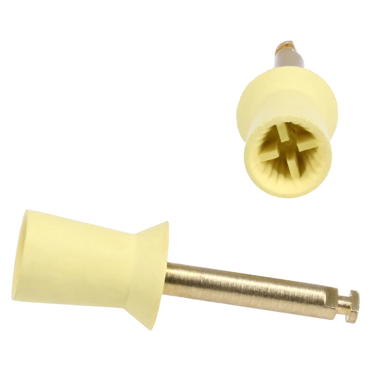 Densco Ribbed and Webbed Prophy Cup, RA (Latch), Firm Yellow with Skirt, 144/Box, 085233-144 - Densco Ribbed and Webbed, RA (Latch) Frm Yellow with Skirt Prophy Cup 144/Bx, 085233-144, (Discontinued) - Image 1