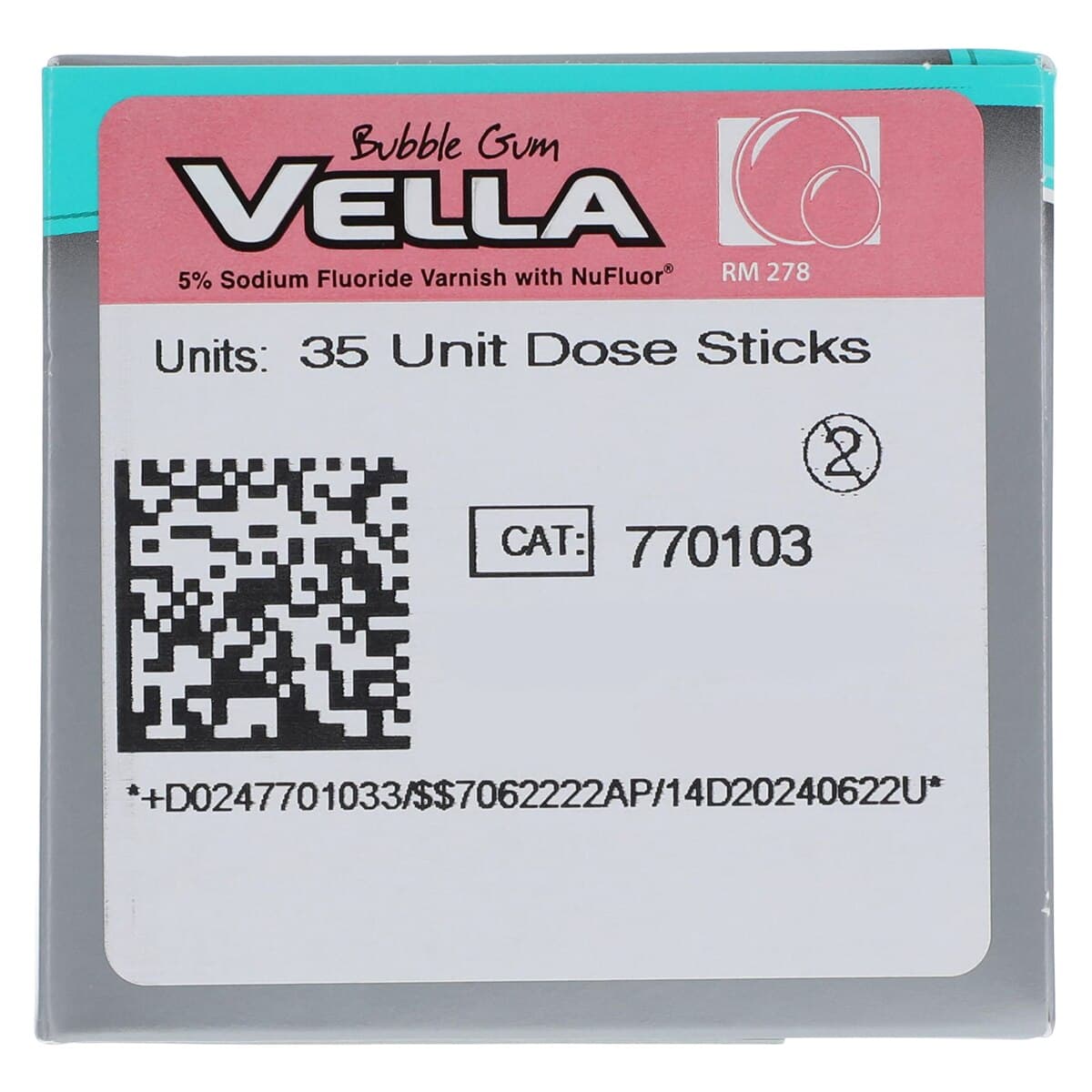 Vella 5% Sodium Fluoride Varnish, Bubble Gum, Clear, Xylitol, Unit Dose 0.5 mL, 35/Box thumbnail 4