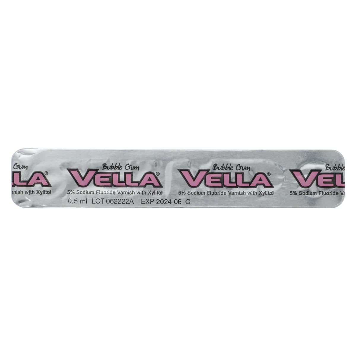 Vella 5% Sodium Fluoride Varnish with Xylitol, Bubble Gum Flavor, Clear, 0.5 mL Unit-Dose, 100/Box thumbnail 2