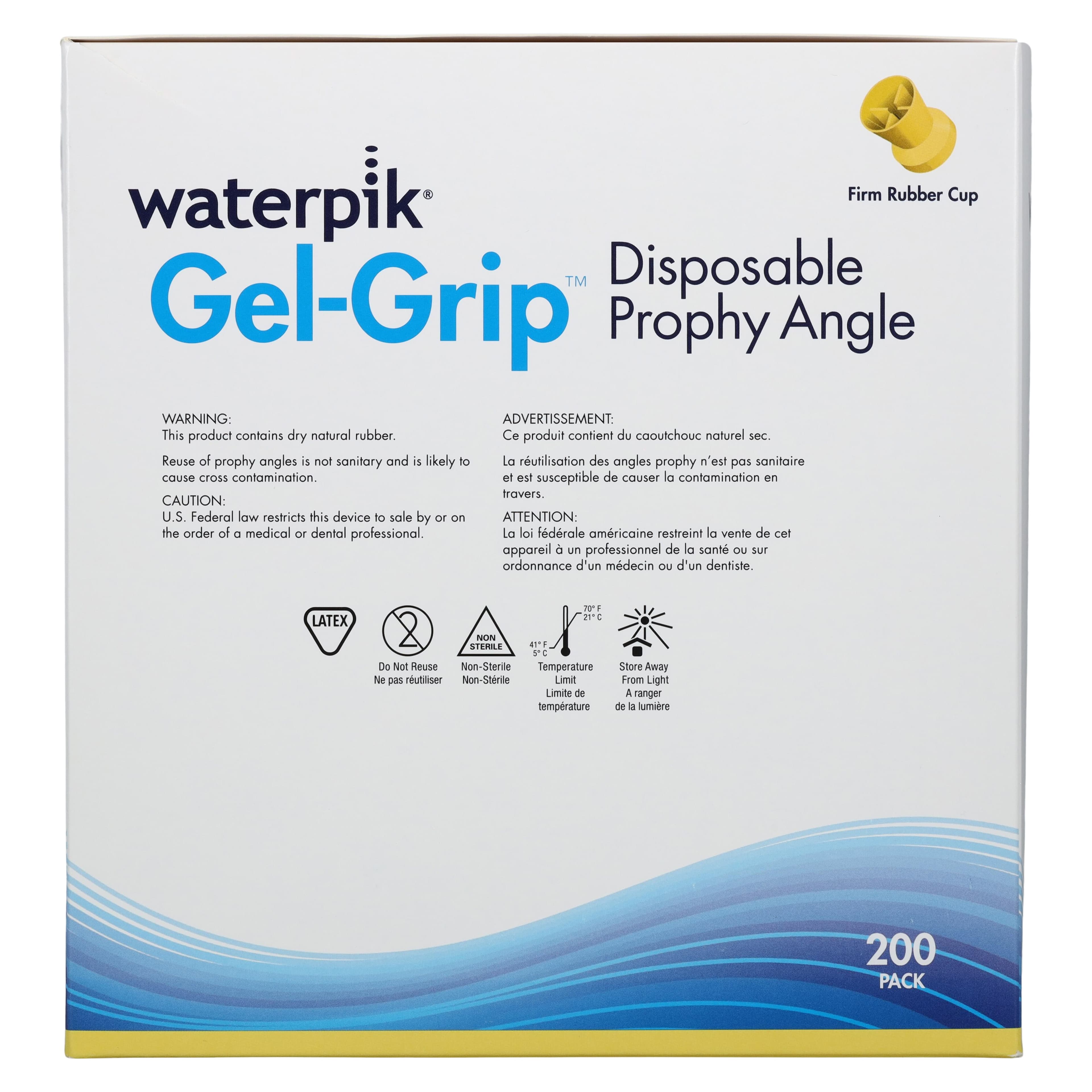 Waterpik Gel-Grip Disposable Prophy Angle, Firm Yellow Cup, Latex-Free, 90 Degree, 200/Box thumbnail 3