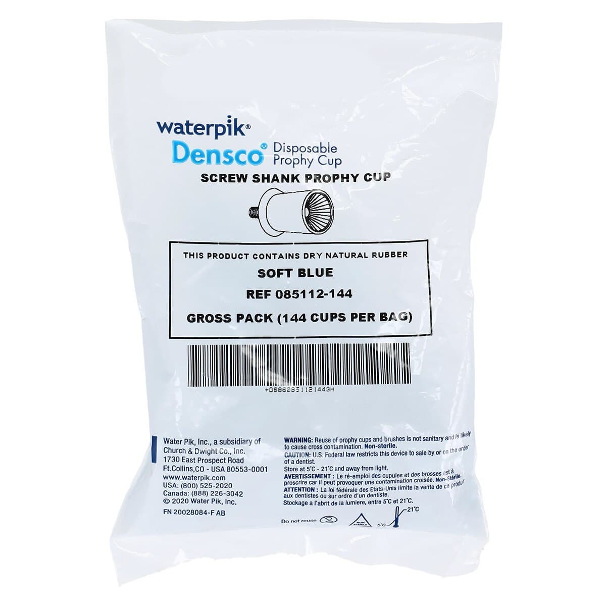 Densco® Blue Soft Screw Shank Prophy Cups, Ribbed, 144/Box thumbnail 3