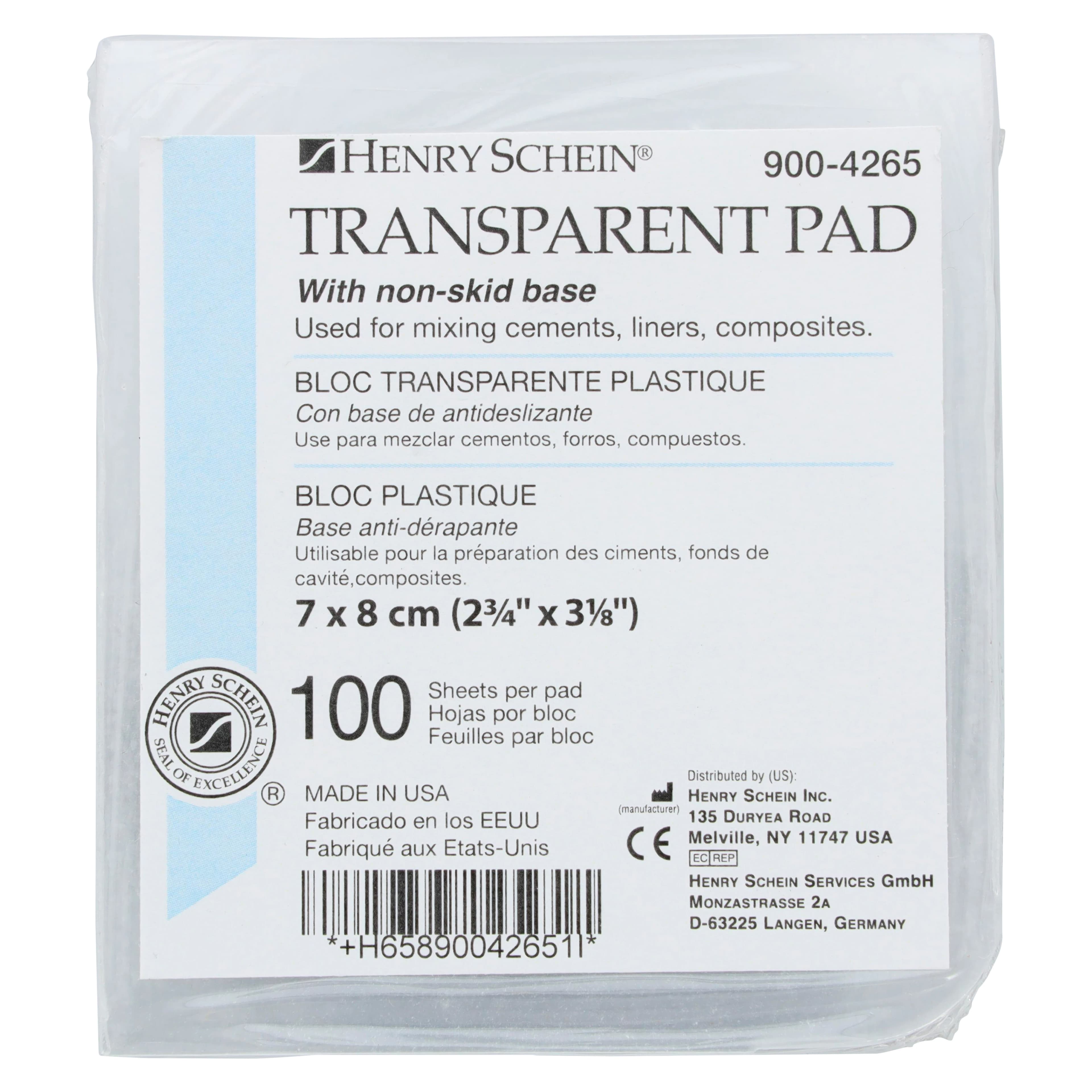 Henry Schein Transparent Mixing Pad, 2 3/4 x 3 1/8 in, 100 Sheets/Pad thumbnail 2