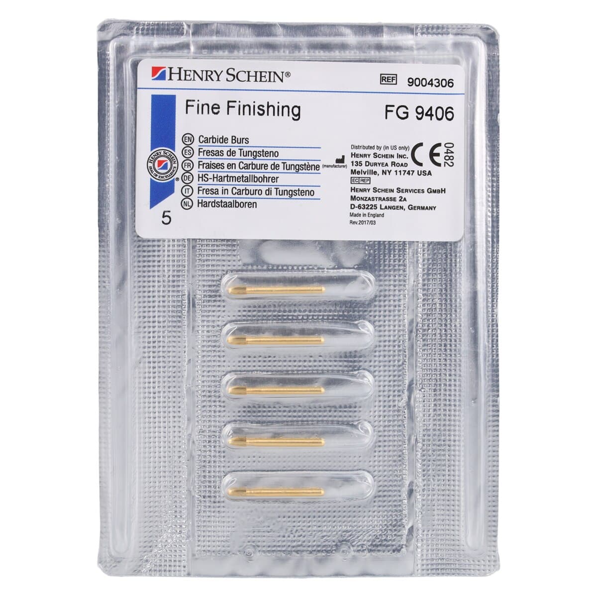 HSI Non-Sterile Carbide Bur Trimming & Finishing Egg, 30 Blade, Friction Grip 9406, 3.4mm, 5/Pk thumbnail 5