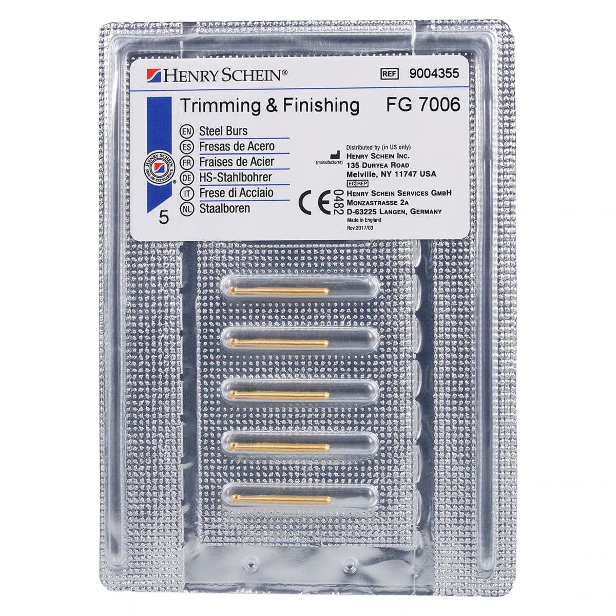 HSI Round FG Carbide Burs, Trimming & Finishing, 12-Blade, 1.8mm, 5/Pk thumbnail 4