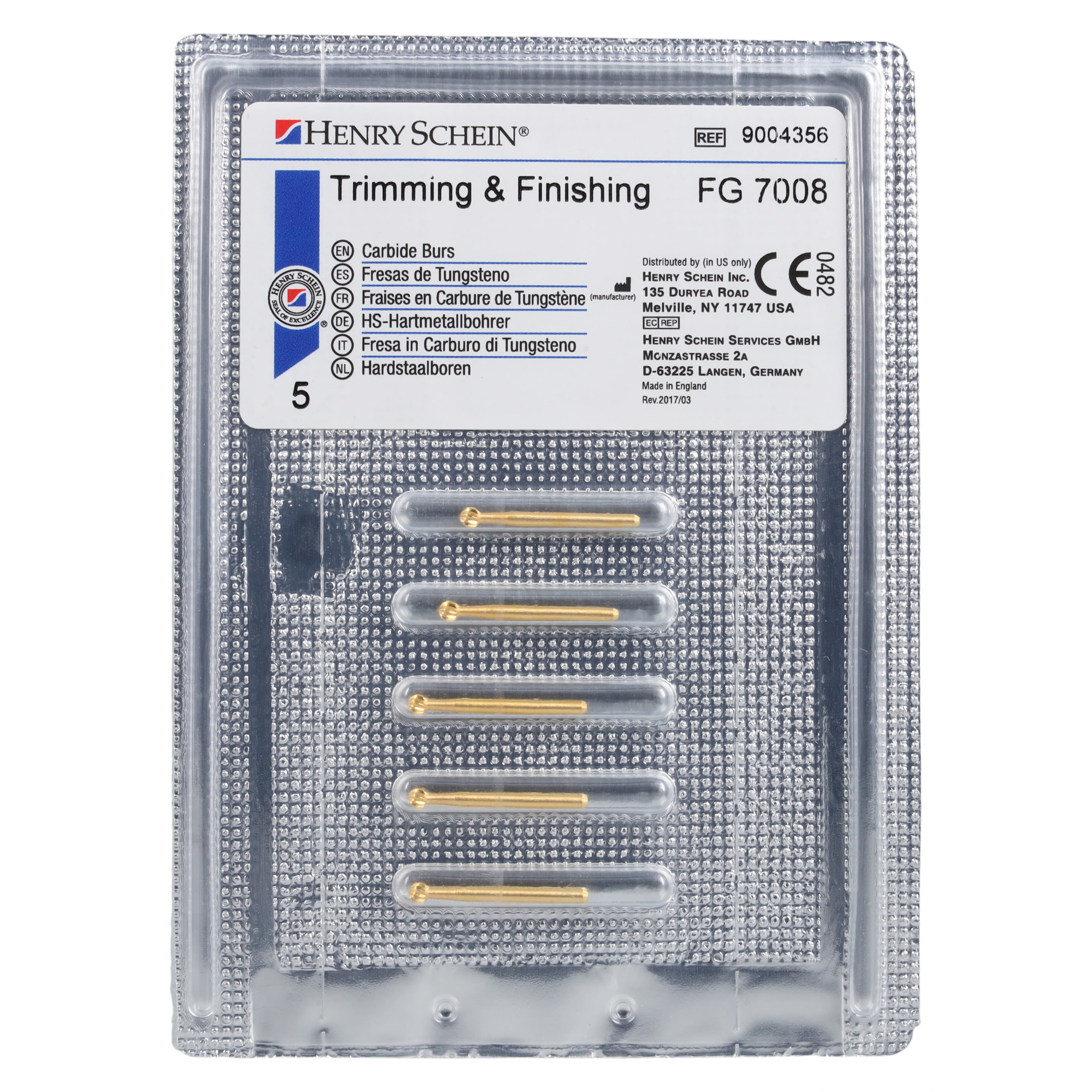 HSI Round FG Carbide Burs, Trimming & Finishing, 12-Blade, 2.3mm, 5/Pk thumbnail 4