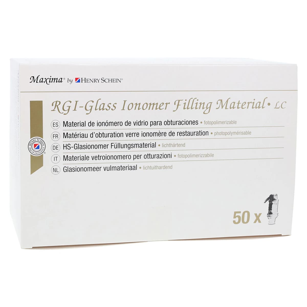 Maxima RGI Glass Ionomer Application Capsule, Shade A3, 0.17 mL, 50/Pkg - Maxima RGI Glass Ionomer - Image 1