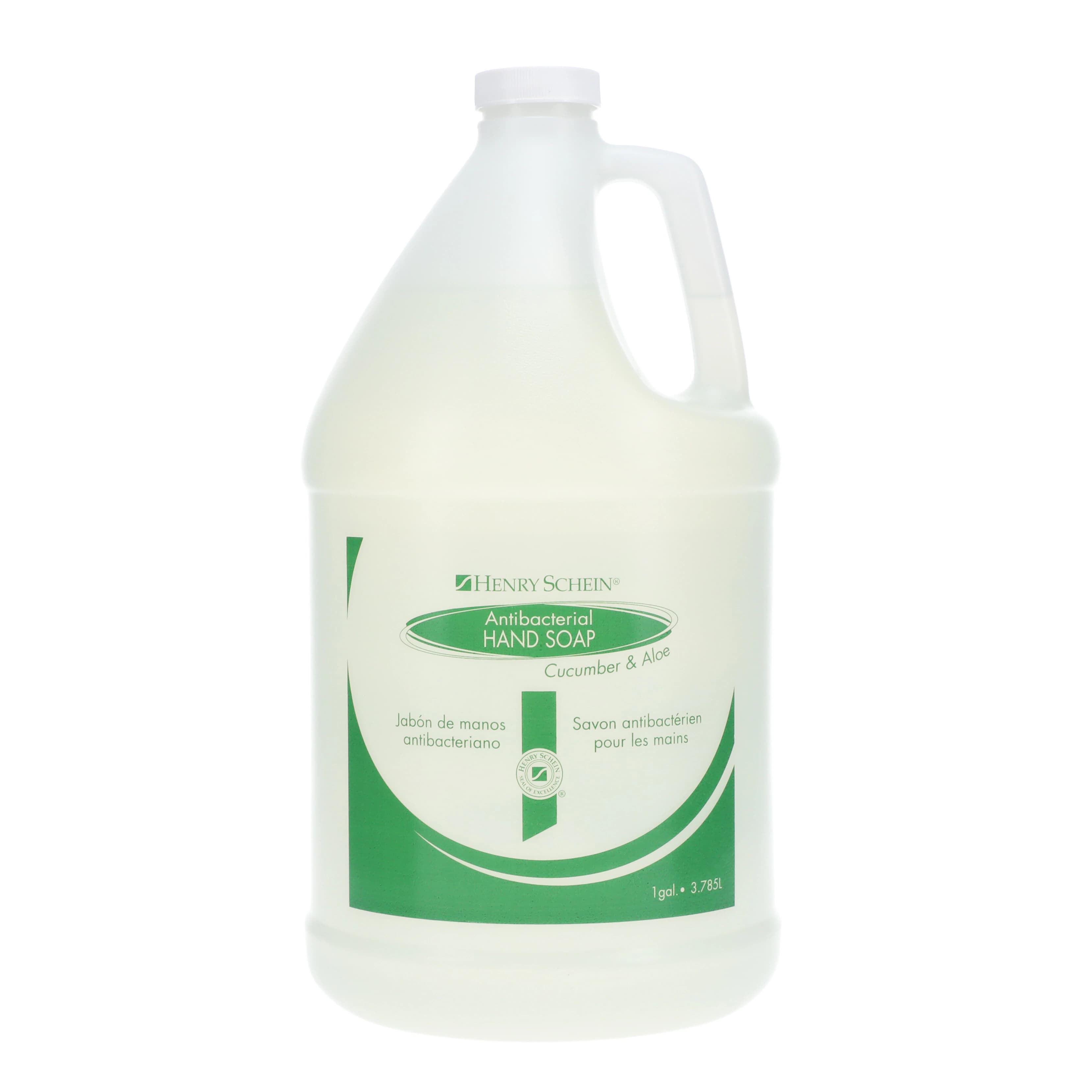 Henry Schein Hand Soap Antibacterial, Liquid, 1 Gallon Refill Bottle, 0.6% Chloroxylenol (PCMX), Cucumber/Aloe Scent - Hand Soap Antibacterial - Image 1